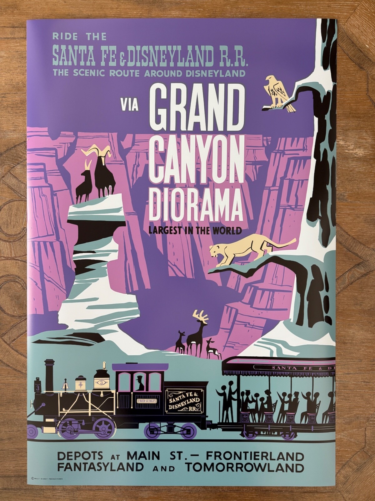 1958 Grand Canyon Diorama Disneyland FULL SIZE attraction poster 36x54 Like Silk
