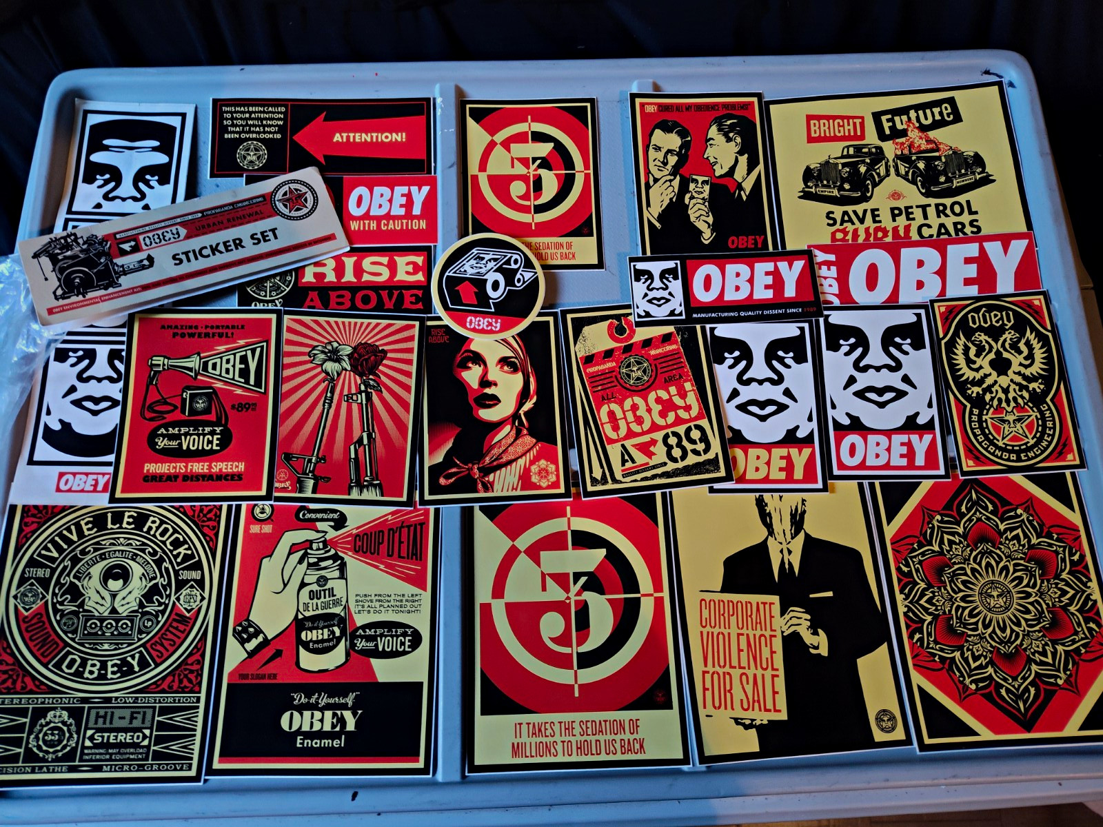 OBEY GIANT Sticker Lot of 22 Shepard Fairey Official Designed Slaps Street Art 
