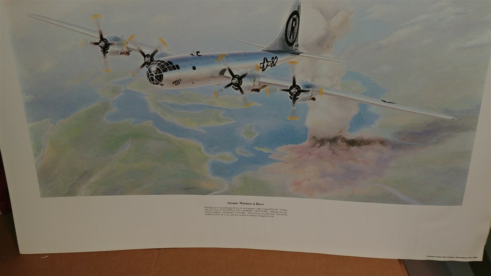 Paul Tibbets-Enola Gay Pilot--signed lithograph. Hiroshima. WWII Japan. SALE 