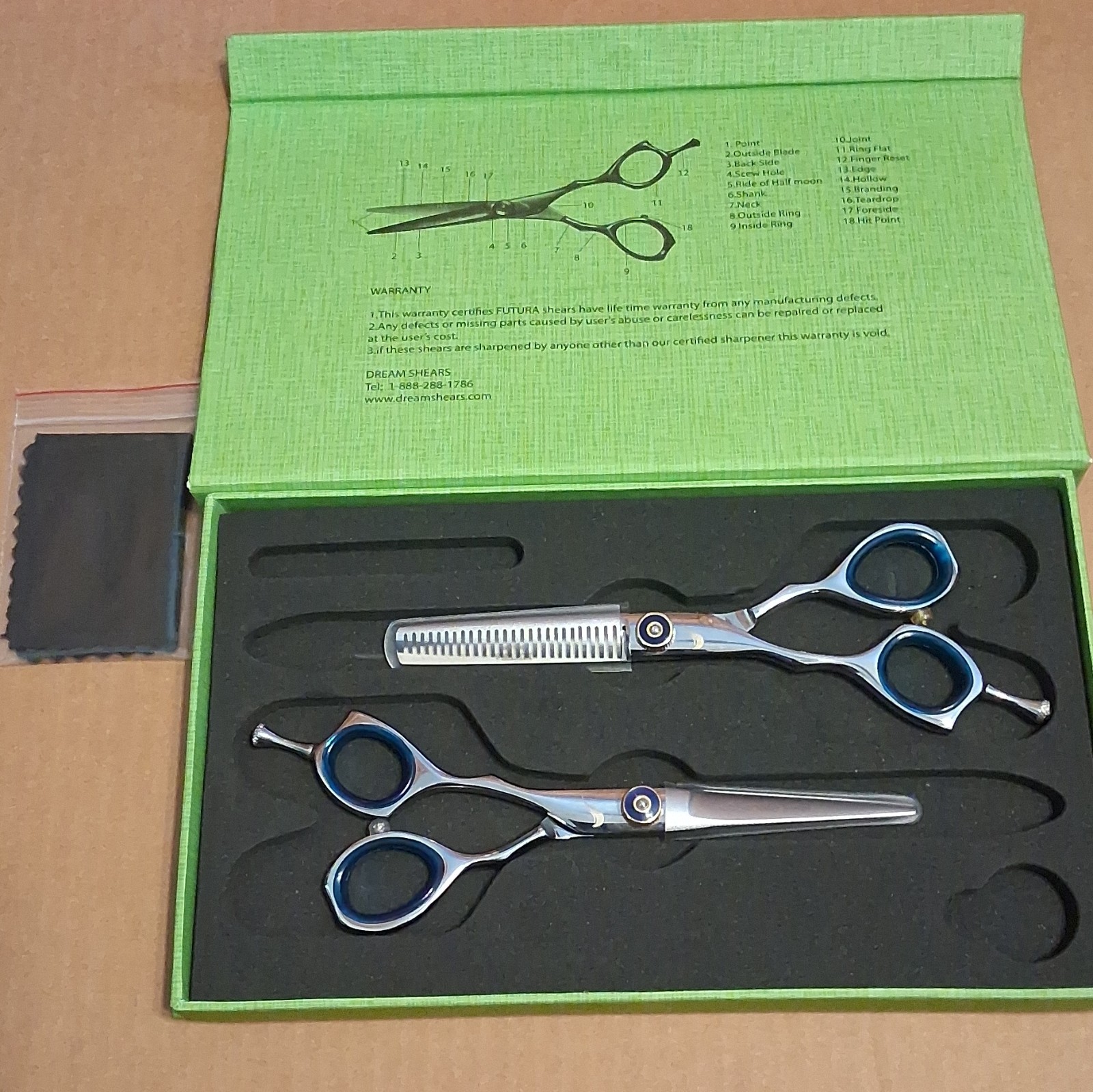 Futura Professional Japanese Steel Shear Set AN-55/5.5 inch Series 1994 Lefty
