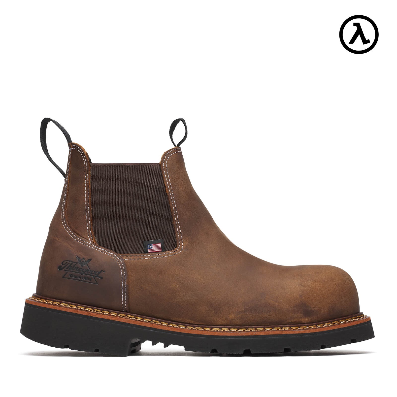 THOROGOOD AMERICAN HERITAGE CHELSEA CRAZY HORSE NANO ROUND TOE BOOTS 804-4109