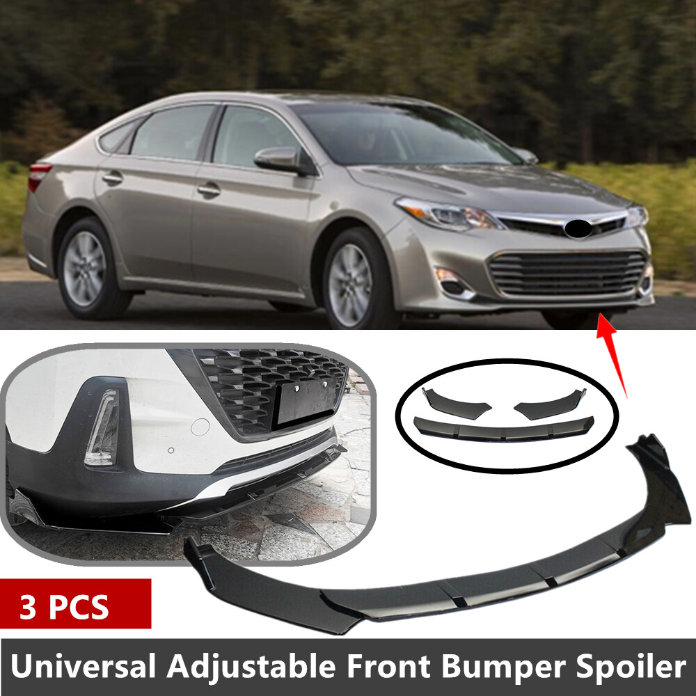 Add-on Universal Fit For 2013-18 Toyota Avalon Front Lip Spoiler Splitter Black