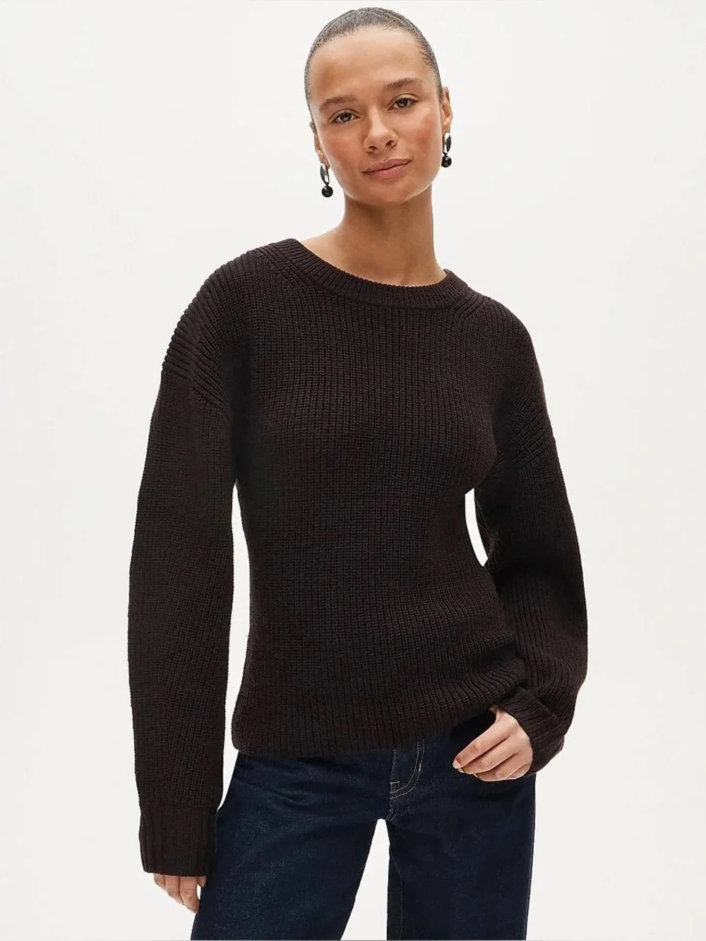 NWT J.Crew Size S Fitted-waist Crewneck Sweater in Ribbed 100% Merino Wool Brown NWT J.Crew Size S Fitted-waist Crewneck Sweater in Ribbed 100% Merino Wool Brown