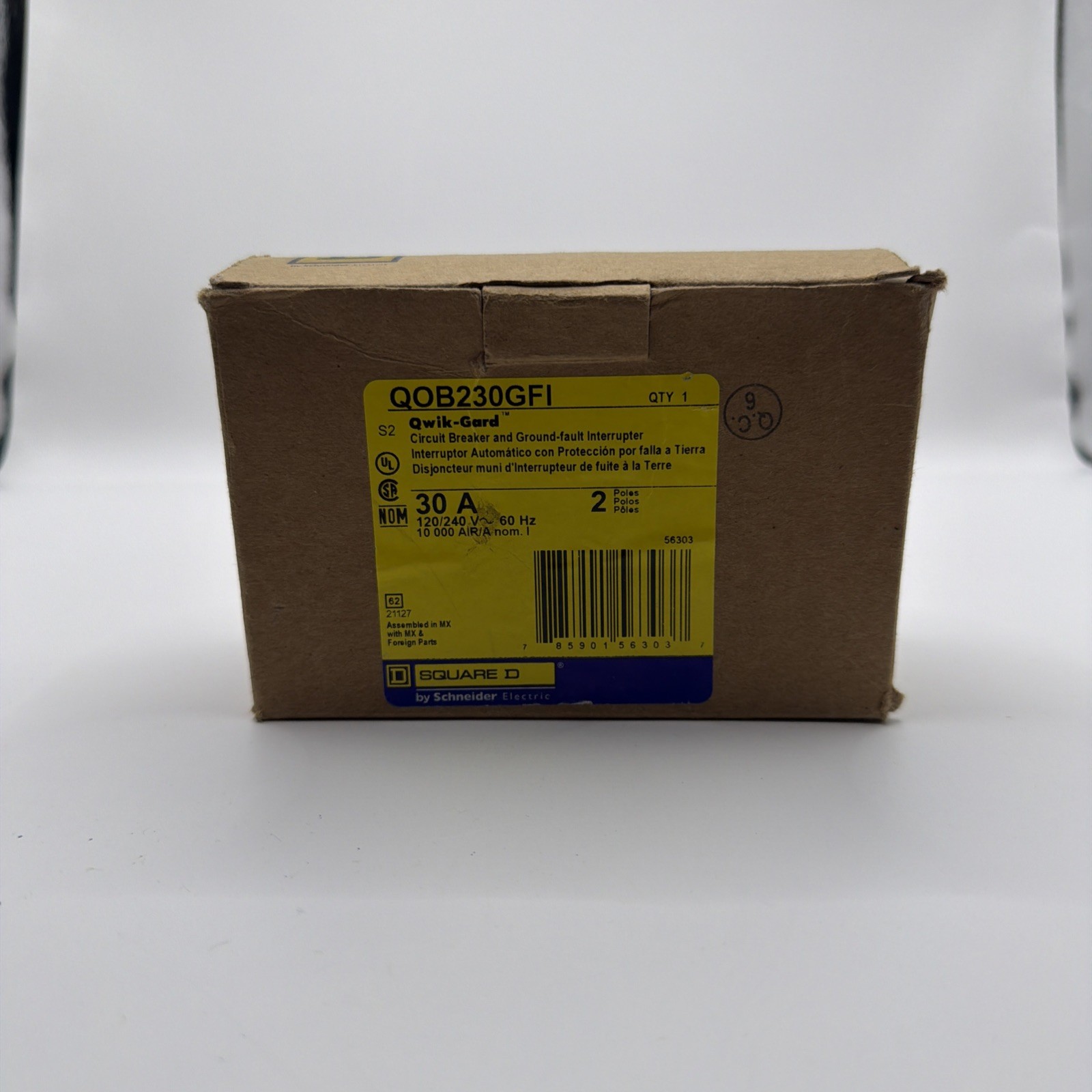 Square D 2P 30A QOB230GFI 2 Pole 30 Amp 120/240V GFCI Bolt On Circuit Breaker Square D 2P 30A QOB230GFI 2 Pole 30 Amp 120/240V GFCI Bolt On Circuit Breaker