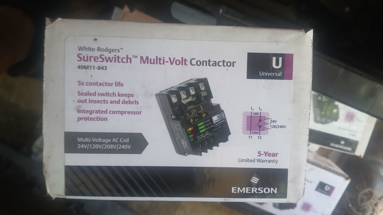 Emerson White-Rodgers SureSwitch Multi-Volt Contactor 49M11-843
