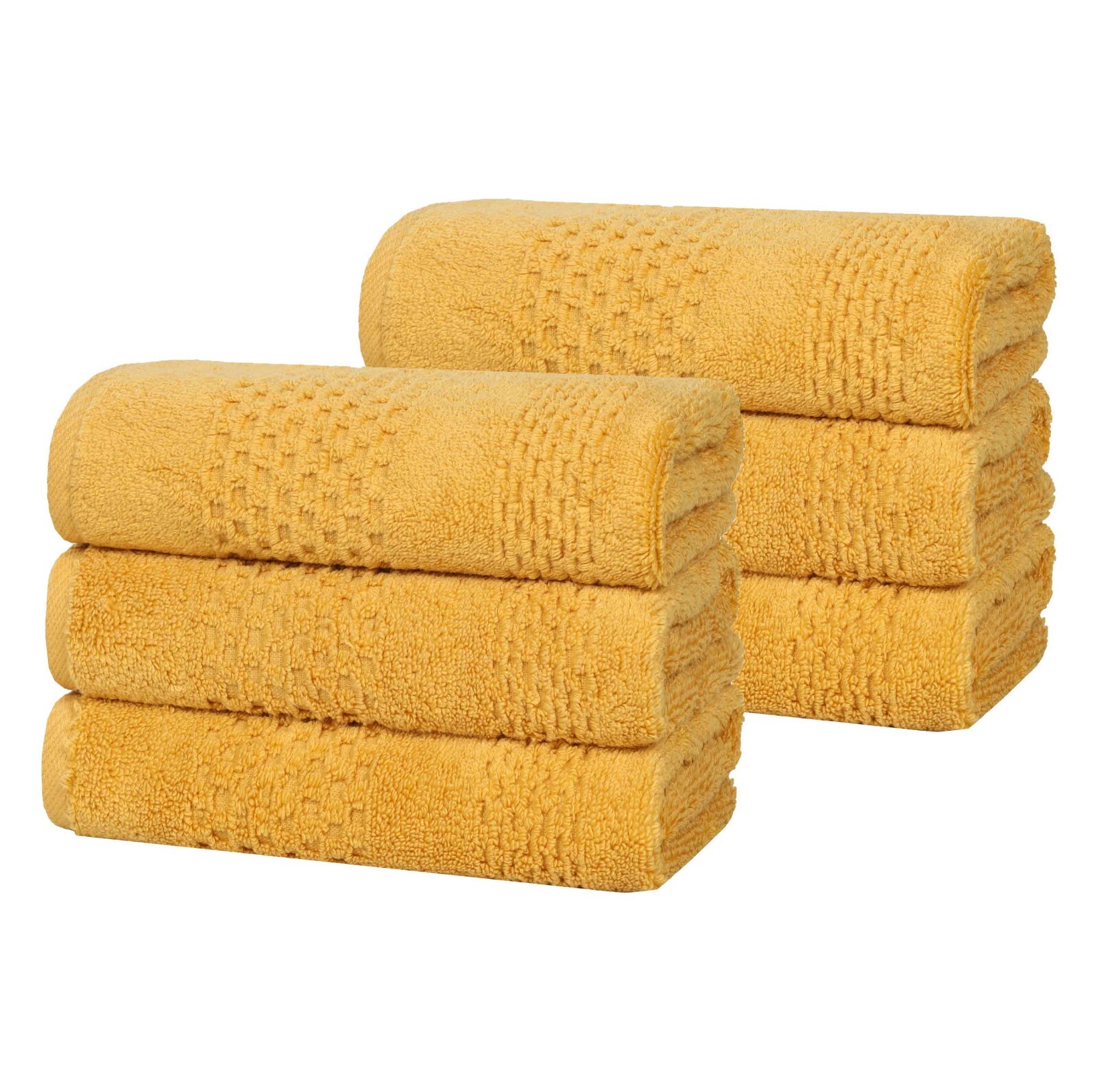 Playa Zero Twist Cotton Solid Waffle Textured Hand Towels Set of 6