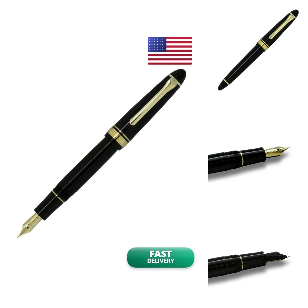 Sailor 1911 Profit Casual Black & Gold Fountain Pen Fine Nib