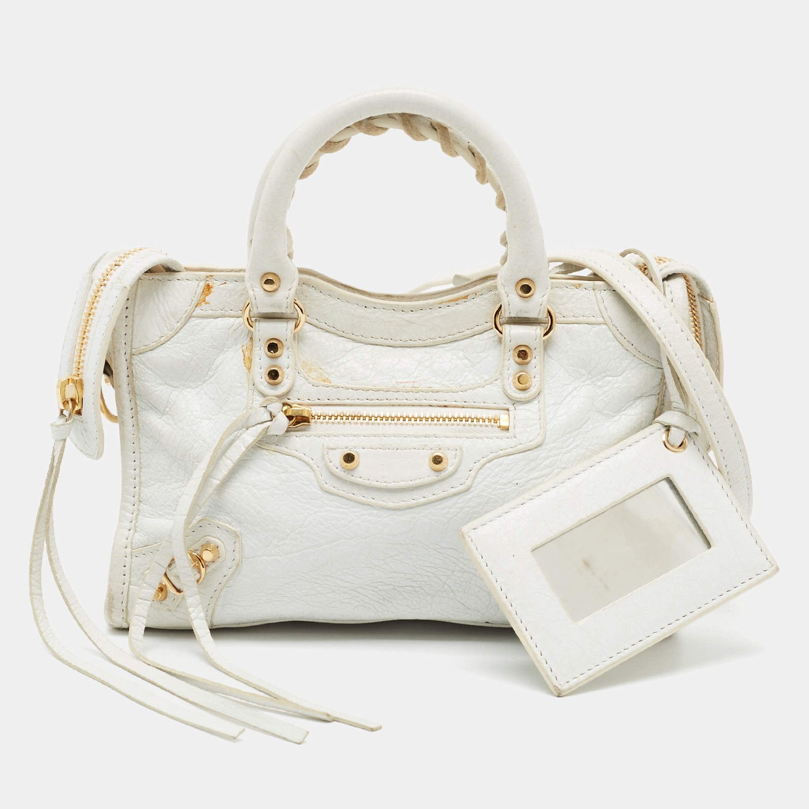 Balenciaga Classic City Nano White Leather Tote