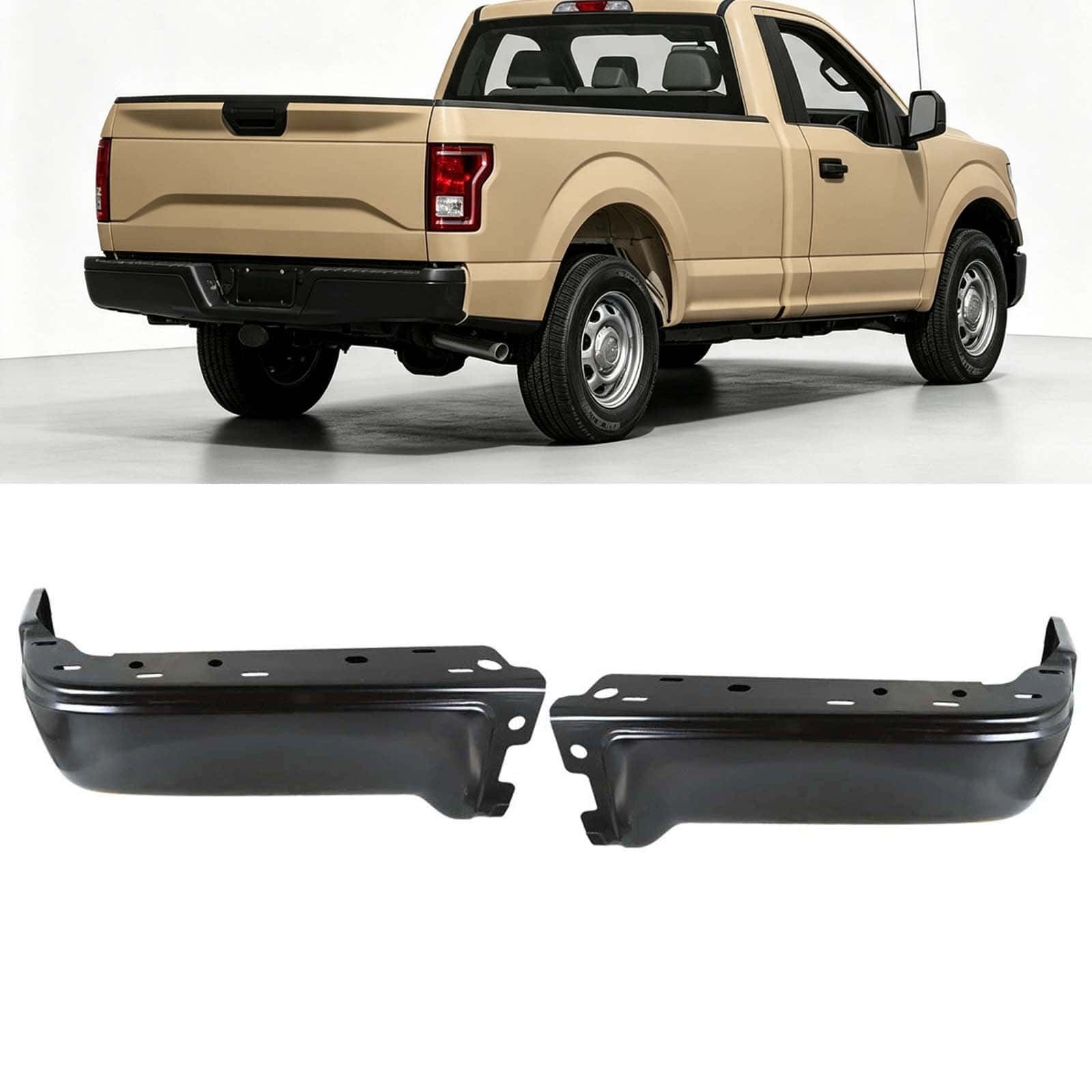 Black w/o Sensor Holes LH&RH Rear Bumper End Caps For 2009-2014 Ford F150 F-150
