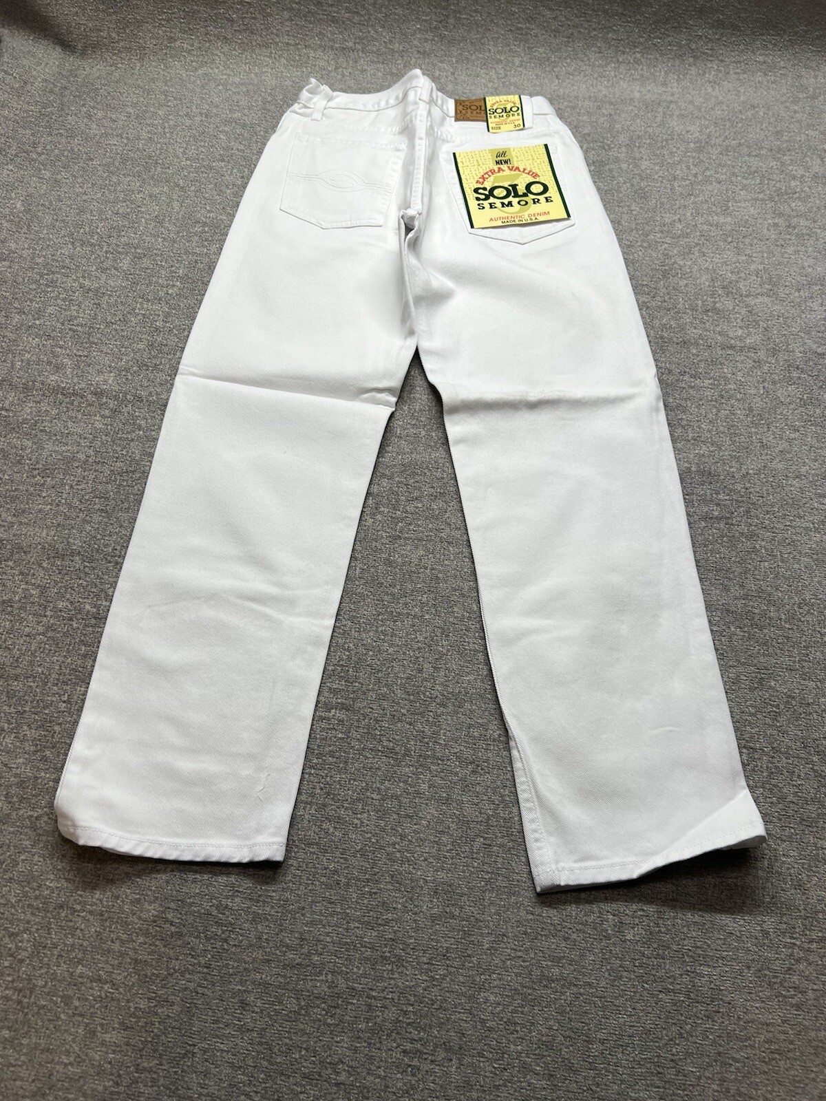 Vintage Solo Semore White Jeans Straight Leg Skater 30x30 USA Made