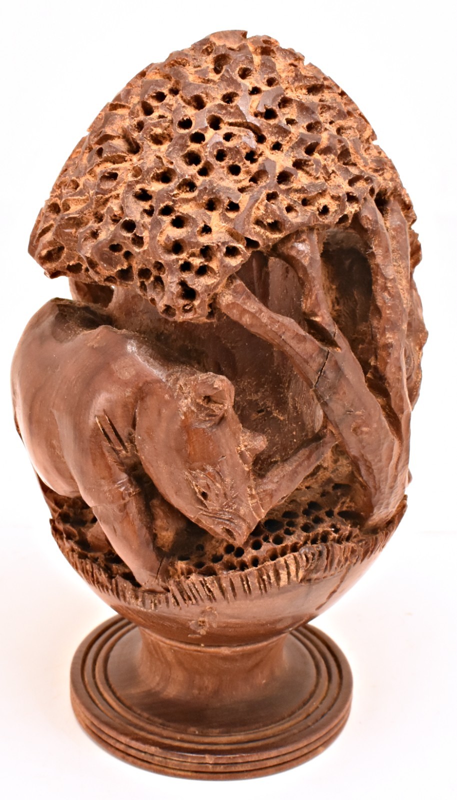 zimbabwe carving rino by Tree 6 inch tall