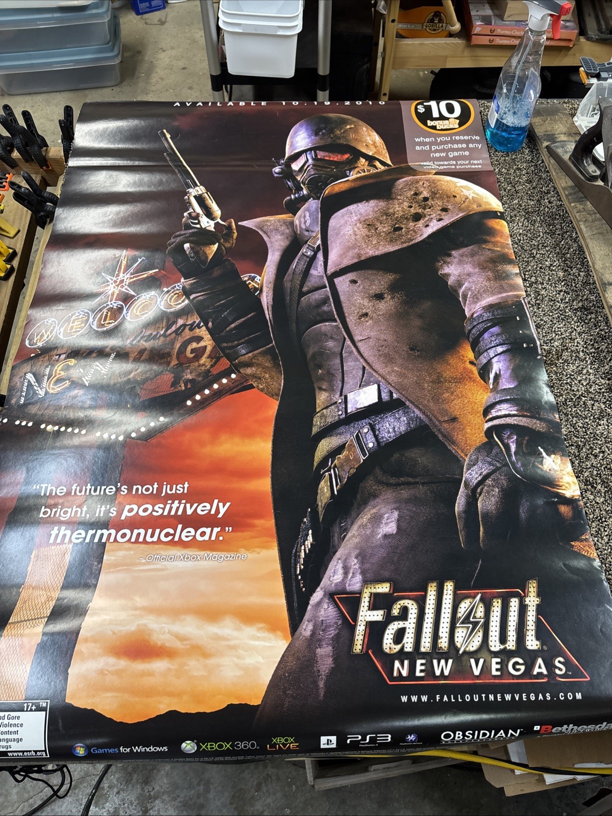 RARE PROMO LARGE Fallout New Vegas Block Buster Display Poster 50x32