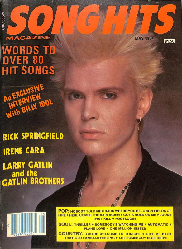Song Hits Magazine May 1984 Billy Idol Rick Springfield Irene Cara Song Hits Magazine May 1984 Billy Idol Rick Springfield Irene Cara