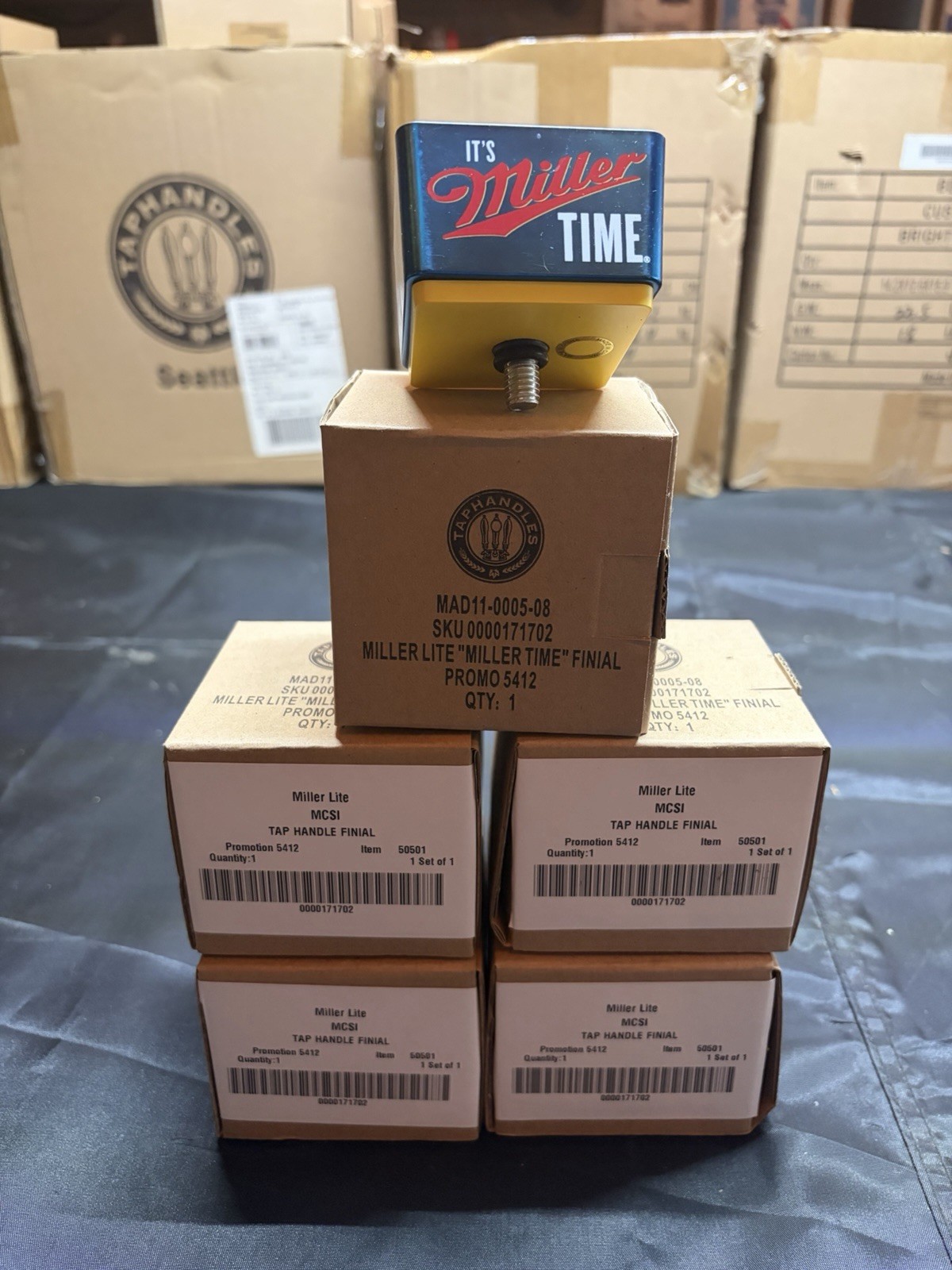 5 BRAND NEW Miller Lite It’s Miller Time Beer Tap Handle Topper Knob