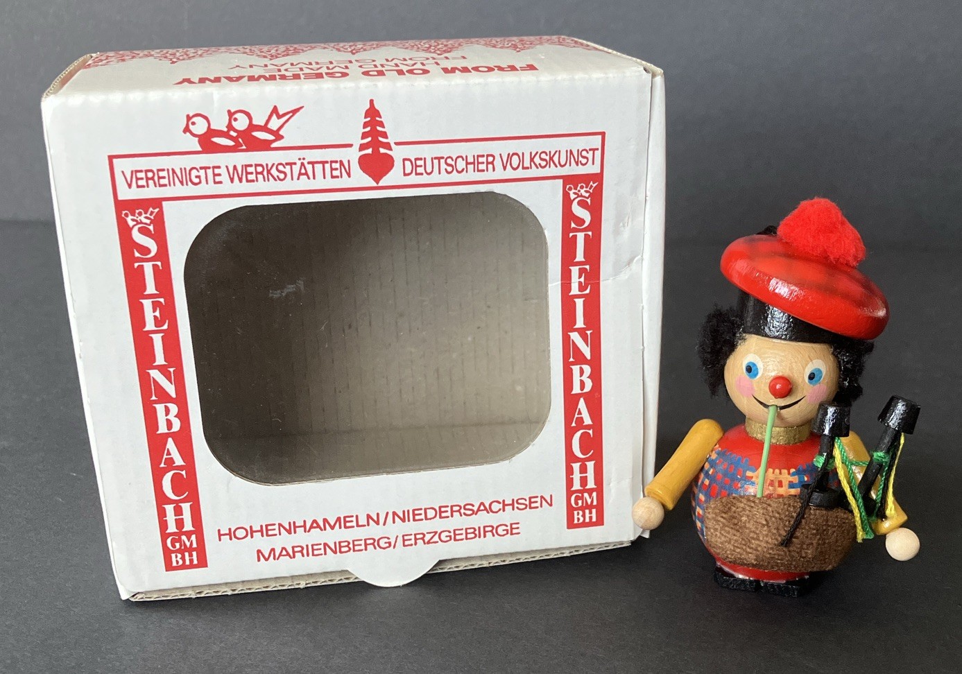 Vintage Steinbach German Christmas Ornament With Box - Scottish Bagpipe Player