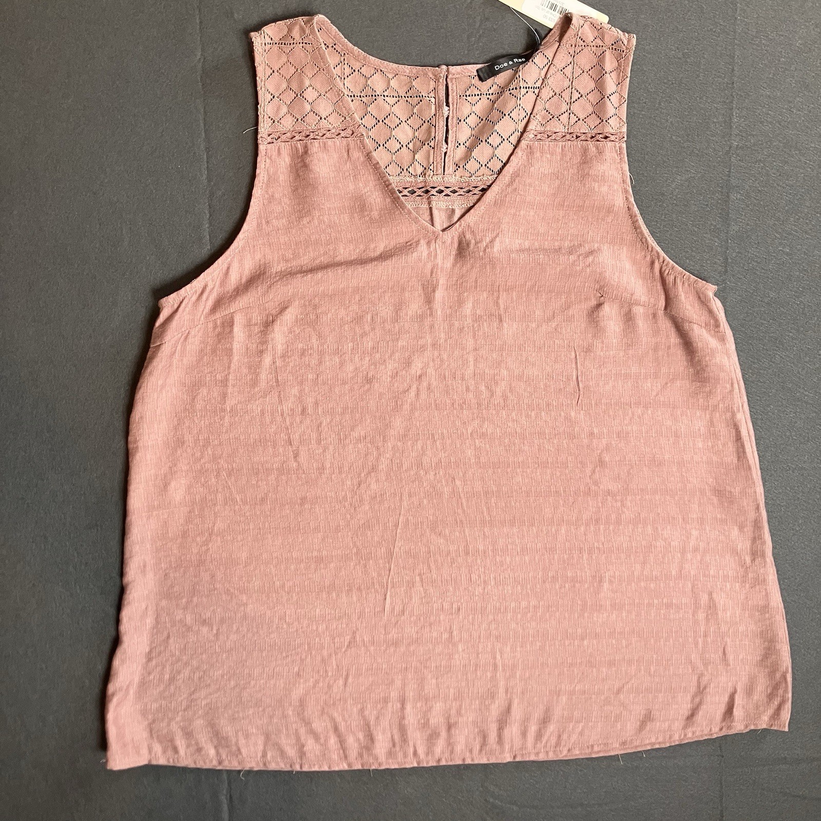 Women’s Sleeveless Top Flowy Mute-Mauve Doe & Rae Large Details NWT