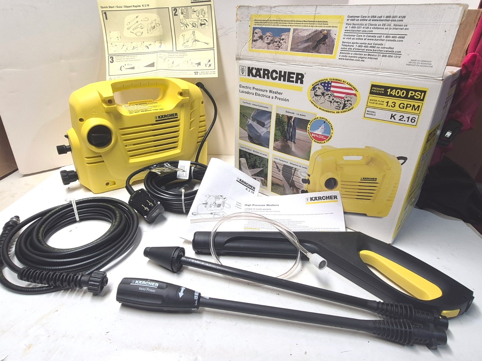KARCHER  K 2.16 Electric Pressure Washer 1400 PSI 1.3 GPM Complete Br New In Box