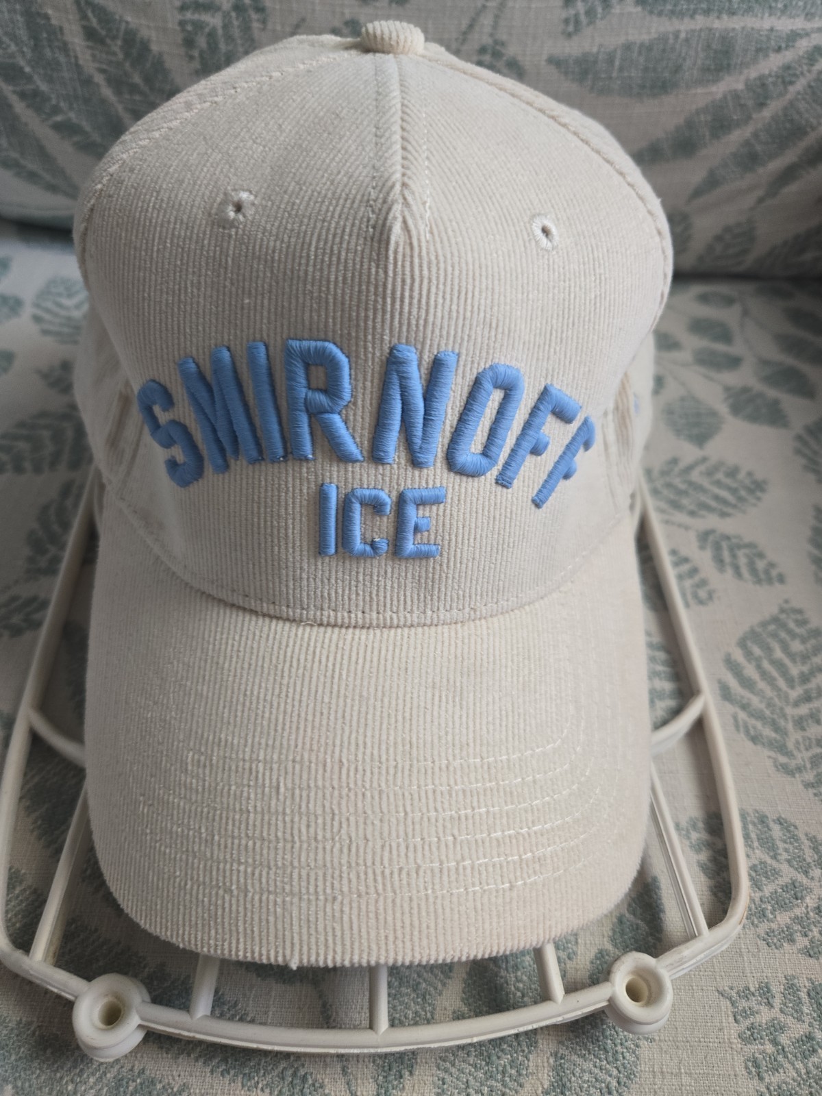 Smirnoff ICE Cream Colored Courdory Trucker Ball Hat Snapback 