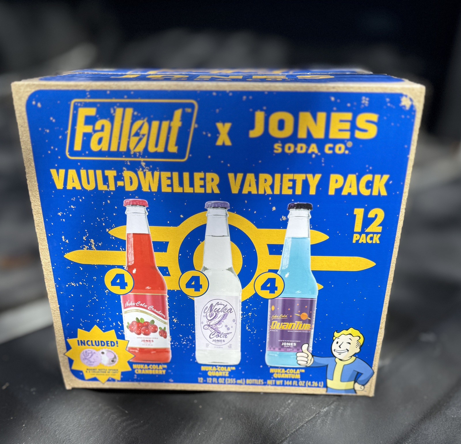 Jones Soda Co. Fallout Vault-Dweller Variety 12-Pack Vault Boy LIMITED EDITION Jones Soda Co. Fallout Vault-Dweller Variety 12-Pack Vault Boy LIMITED EDITION