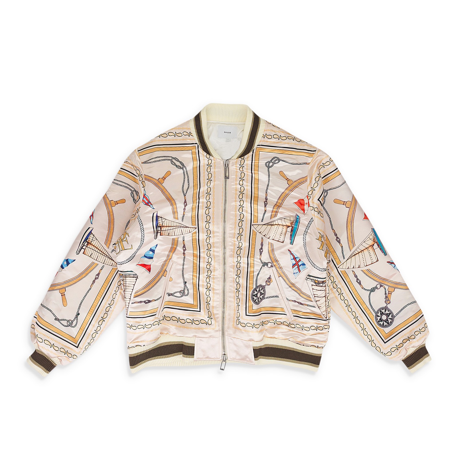 NWT RHUDE MULTICOLOR NAUTICA SATIN BOMBER SIZE XS $1700 NWT RHUDE MULTICOLOR NAUTICA SATIN BOMBER SIZE XS $1700