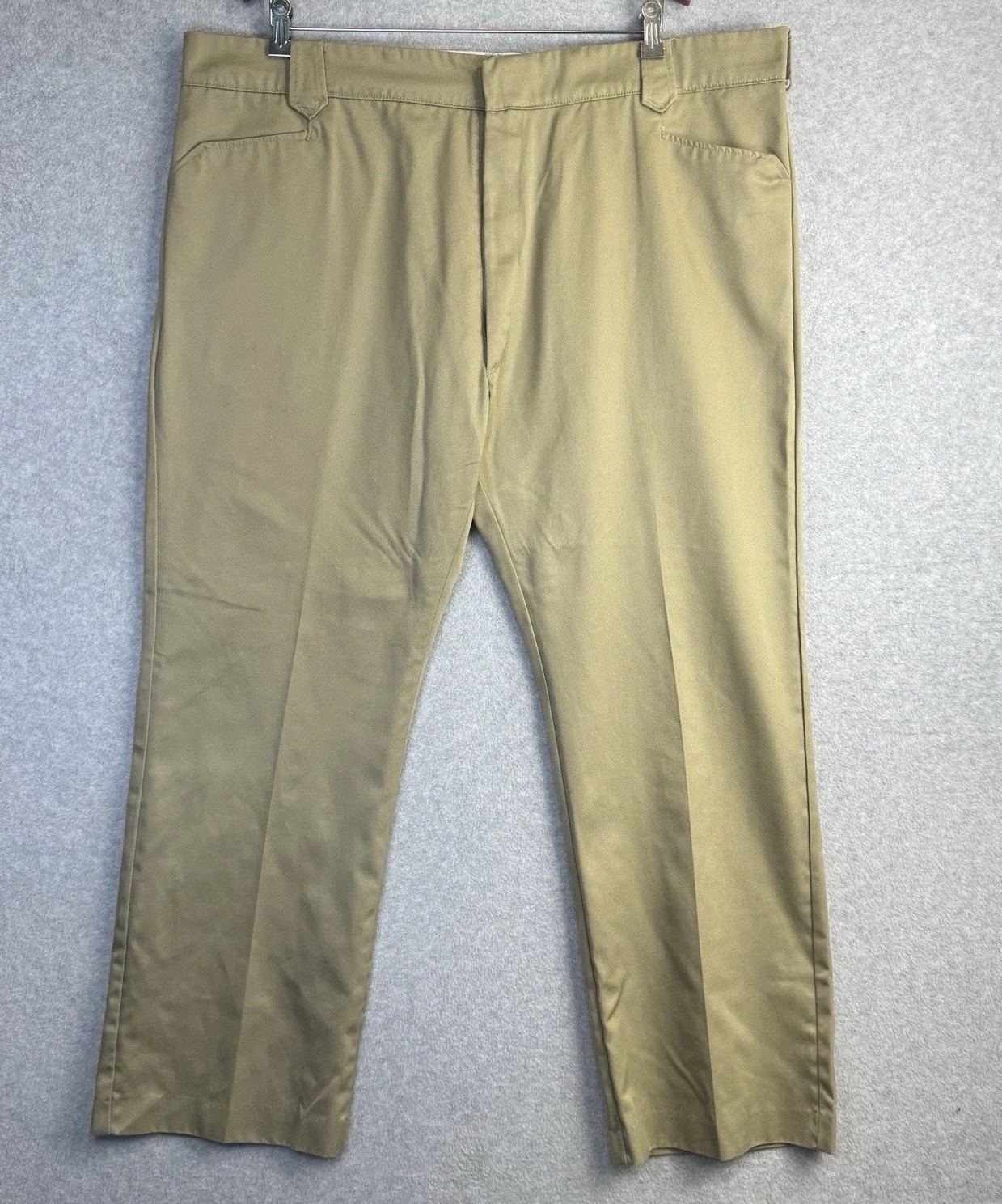 VTG 1950s Tuff Nut Sanforized Cotton Chino Pants 46x32 USA Made Pearl Snap