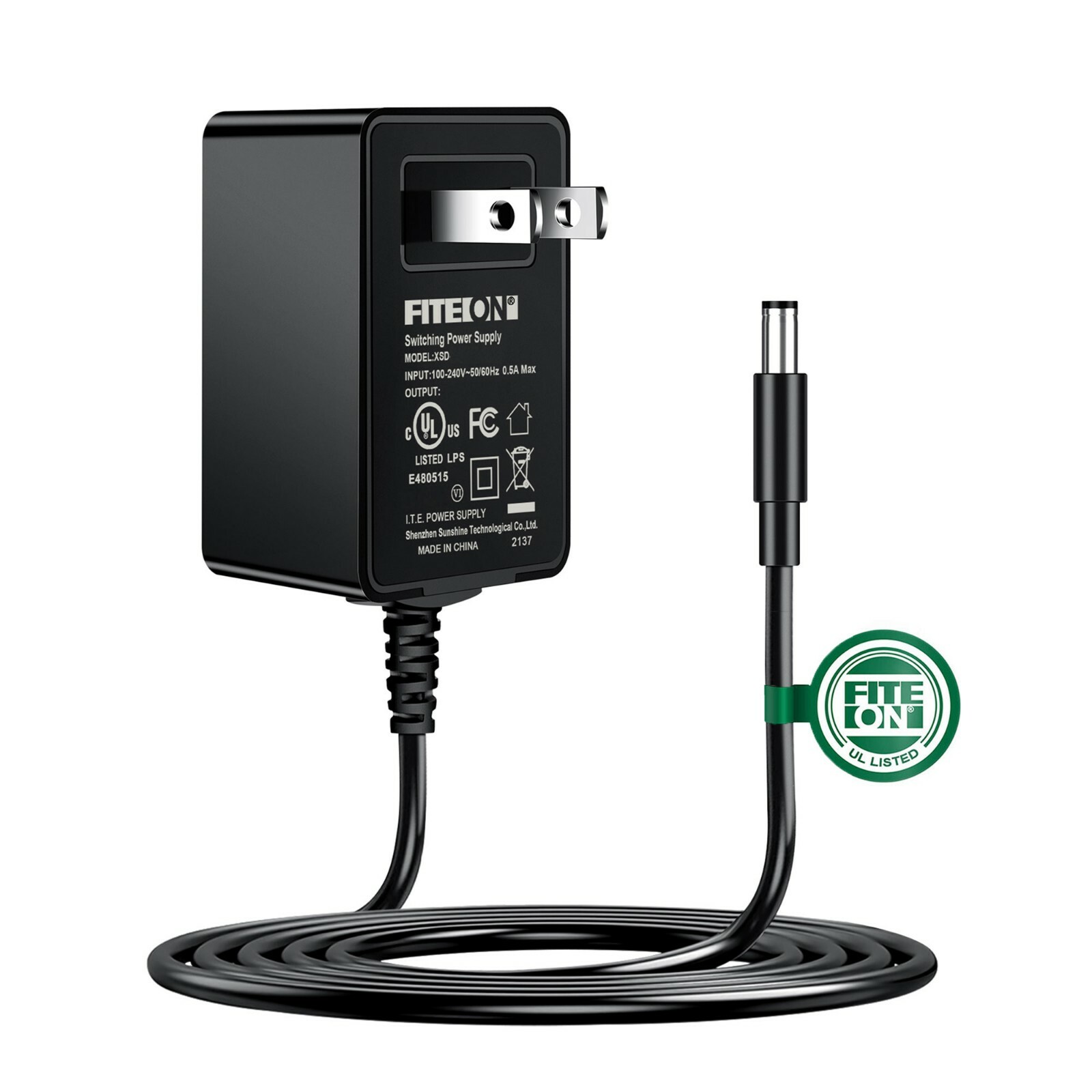 UL 5ft AC-DC Adapter Charger for NITECORE TM15 TM26 TM36 MH40 Flashlight Power