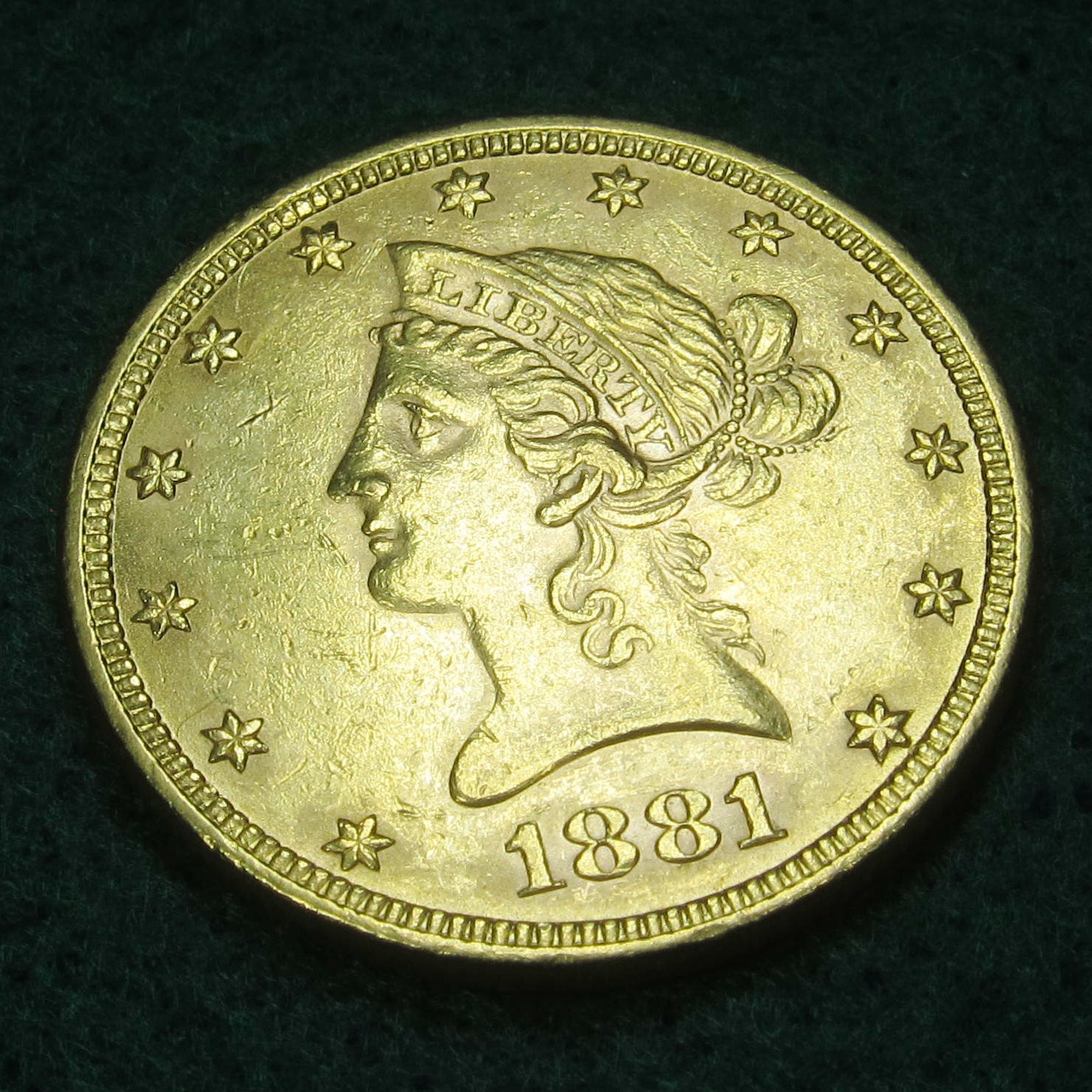 1881 $10 Liberty Eagle Gold ✪ BU Brilliant Uncirculated ✪ Gobrecht Ten Dollar MS