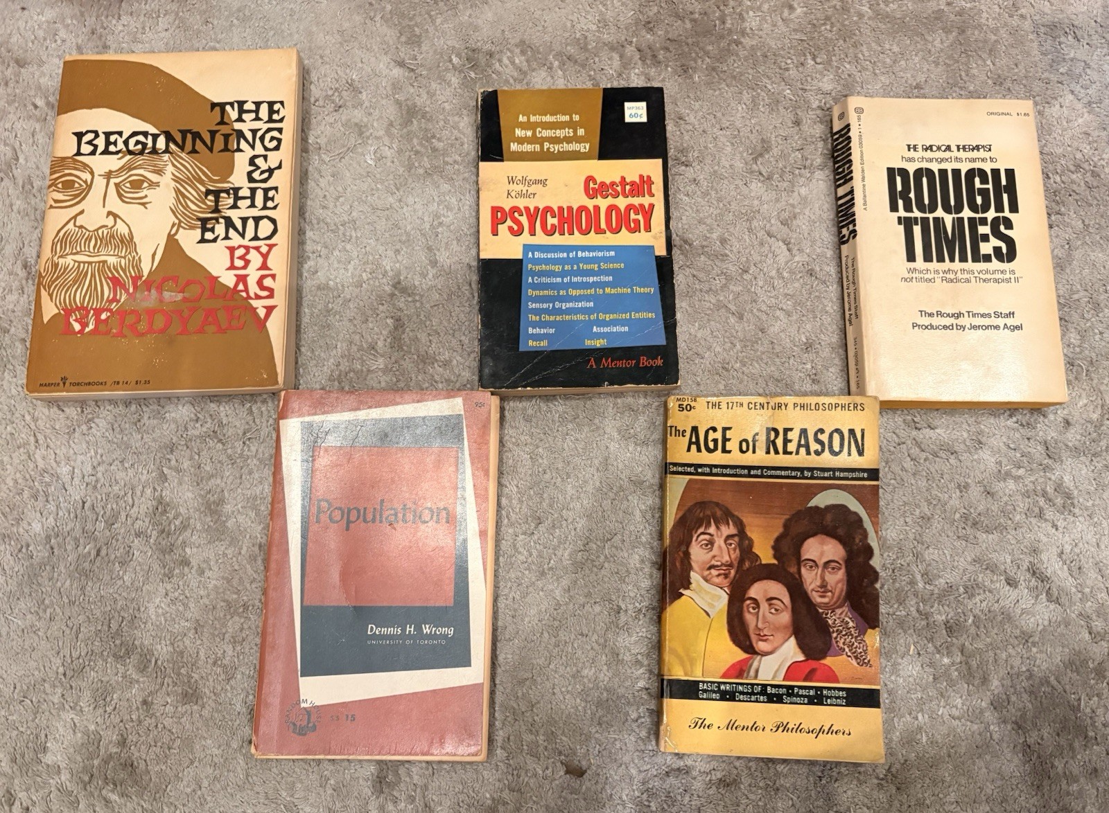 Vintage Academic Paperback Lot Philosophy Psychology Sociology Berdyaev Mentor