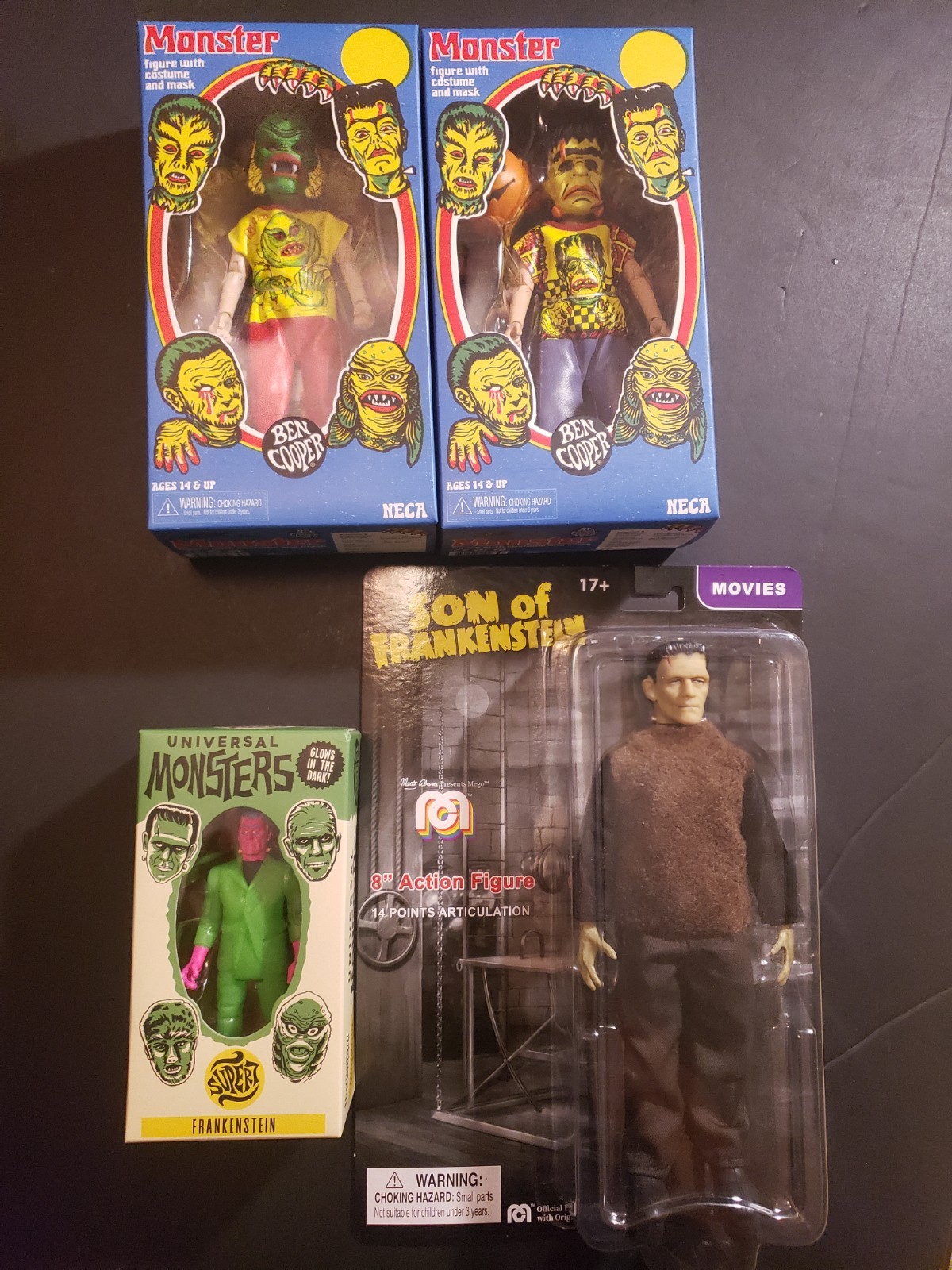 NECA Ben Cooper Mego Super7 Universal Monsters Frankenstein Halloween Toy Lot