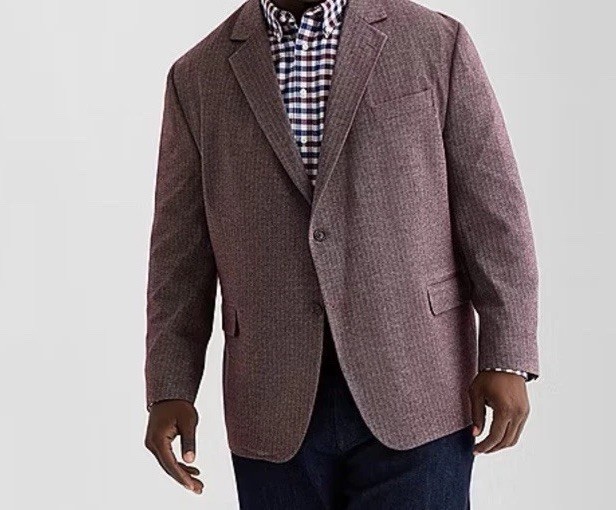 Stafford Mens 46 Short Burgundy Herringbone Classic Fit Stretch Sport Coat NWT Stafford Mens 46 Short Burgundy Herringbone Classic Fit Stretch Sport Coat NWT
