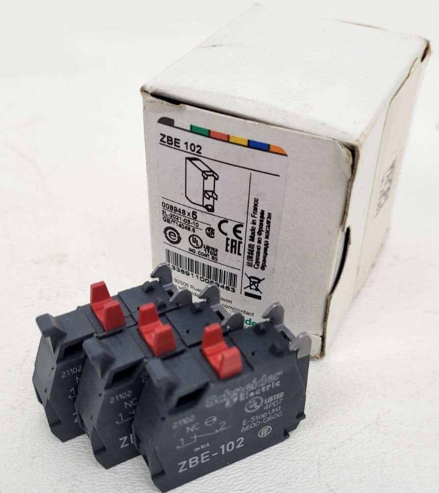 Lot of 3 - ZBE102 Schneider Electric Contact Block - Next Day Option - New