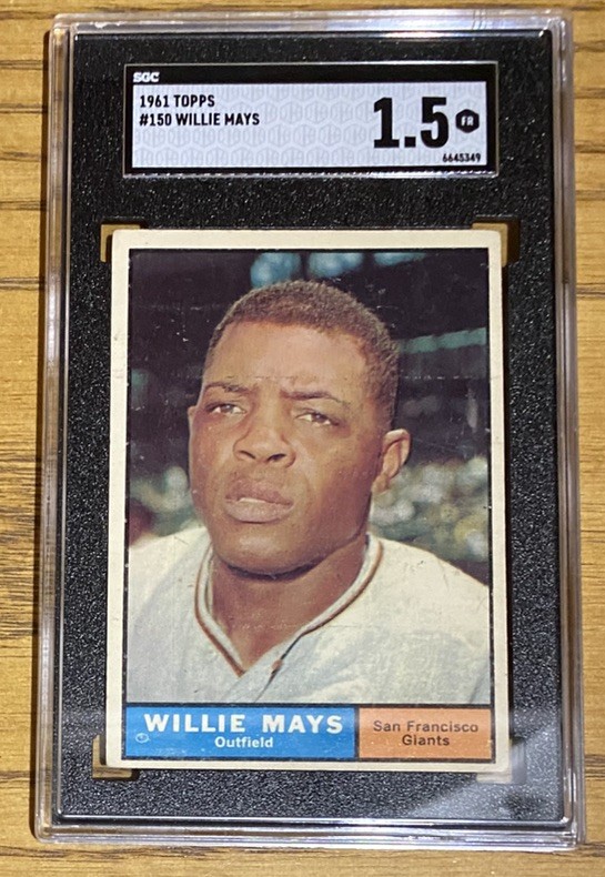 1961 TOPPS #150 WILLIE MAYS SGC 1.5 1961 TOPPS #150 WILLIE MAYS SGC 1.5