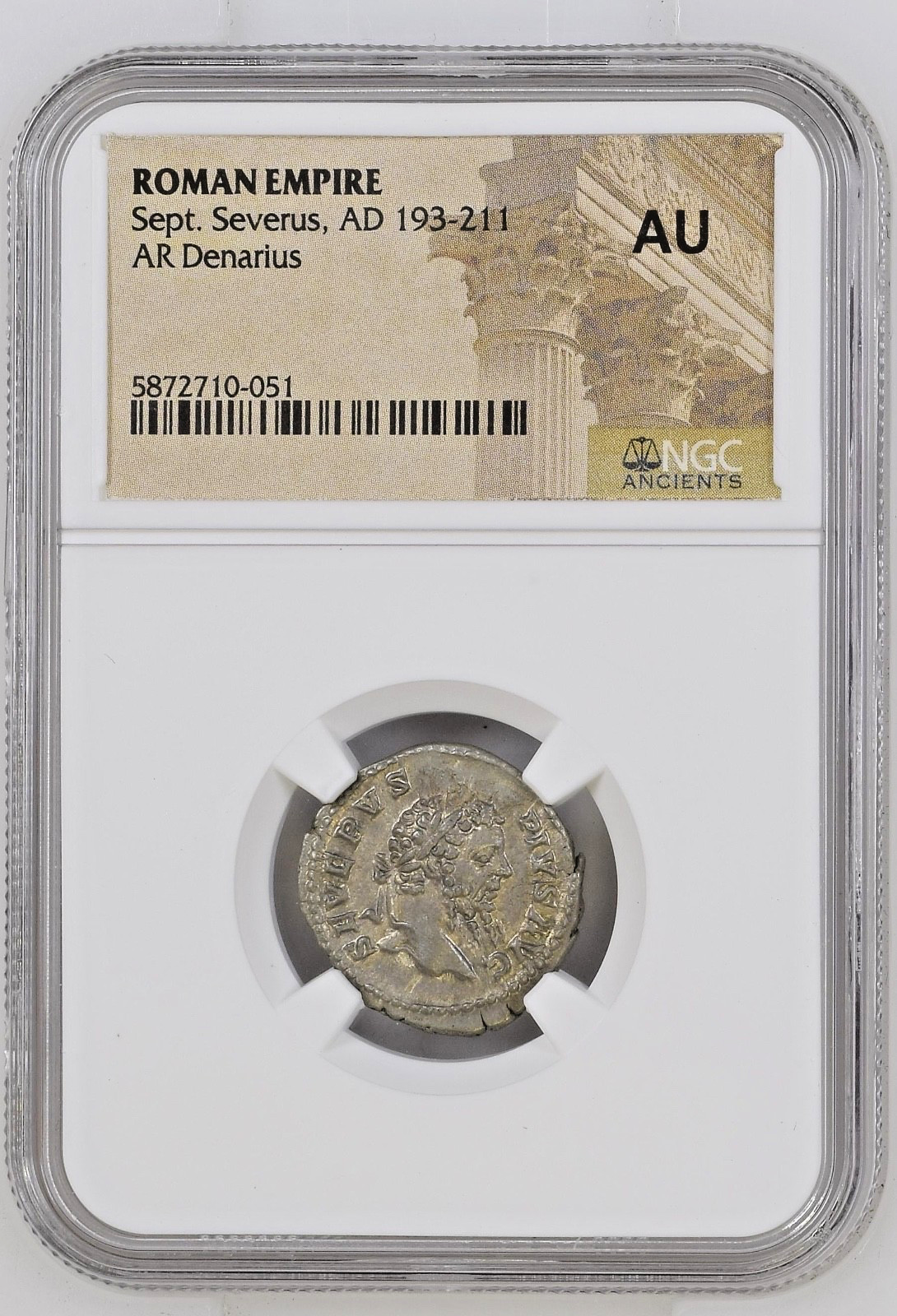 Roman Empire - Sept. Severus AD 208 Silver AR Denarius Concordia NGC AU