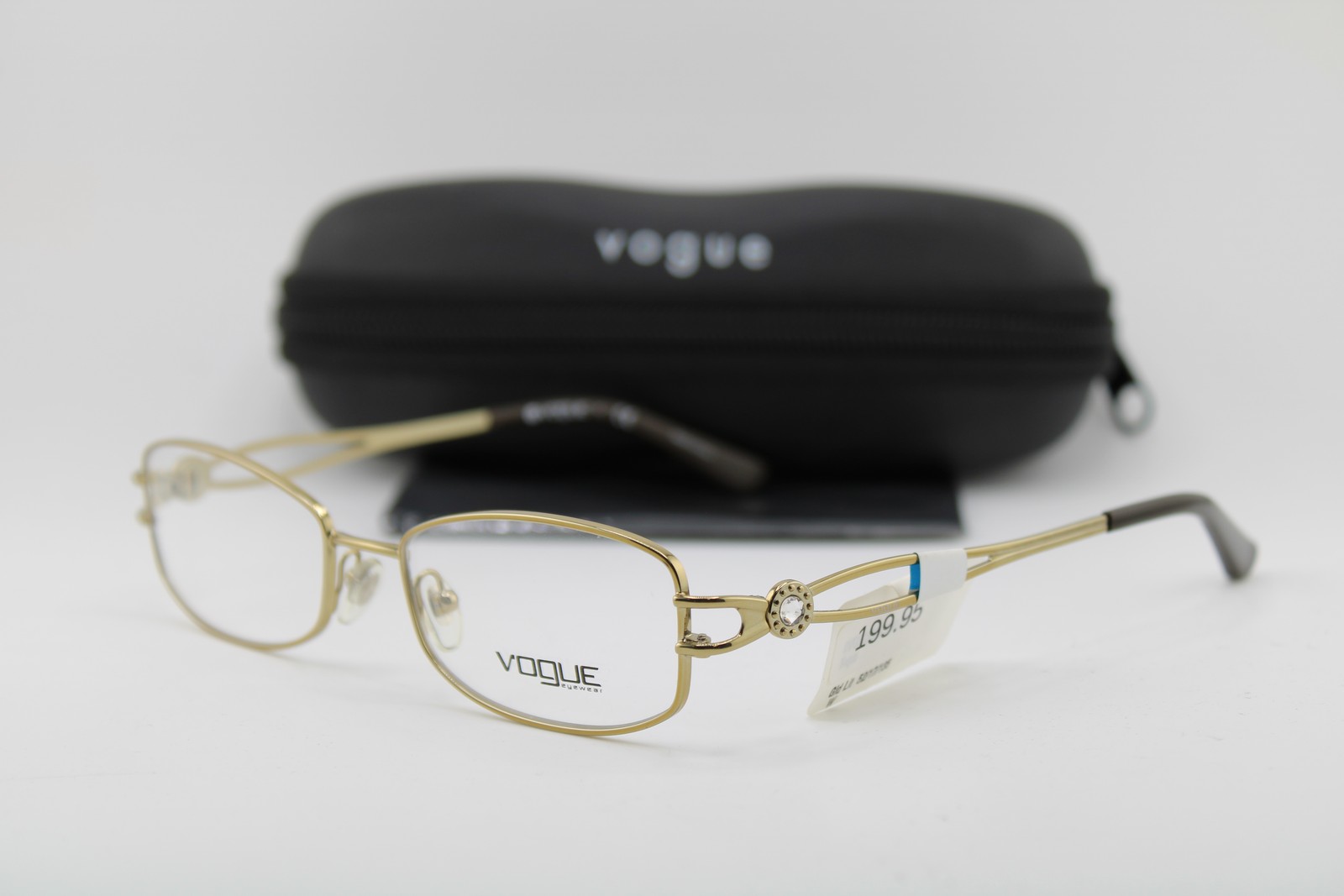 NEW VOGUE EYEWEAR VO 3930-BI 848 GOLD BROWN CRYSTAL AUTHENTIC EYEGLASSES 52-17