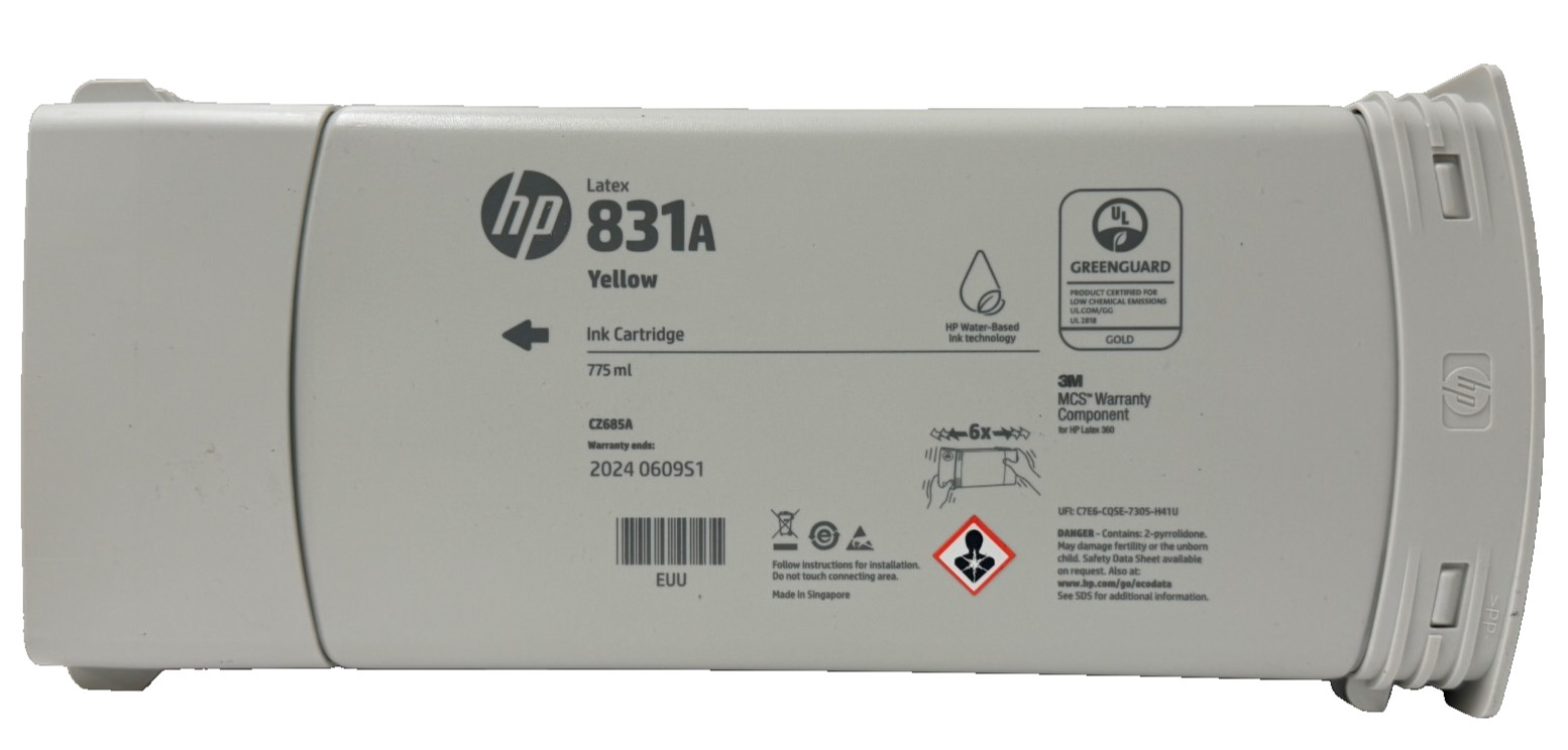 New Genuine HP 831A Yellow Ink Cartridge 775ml
