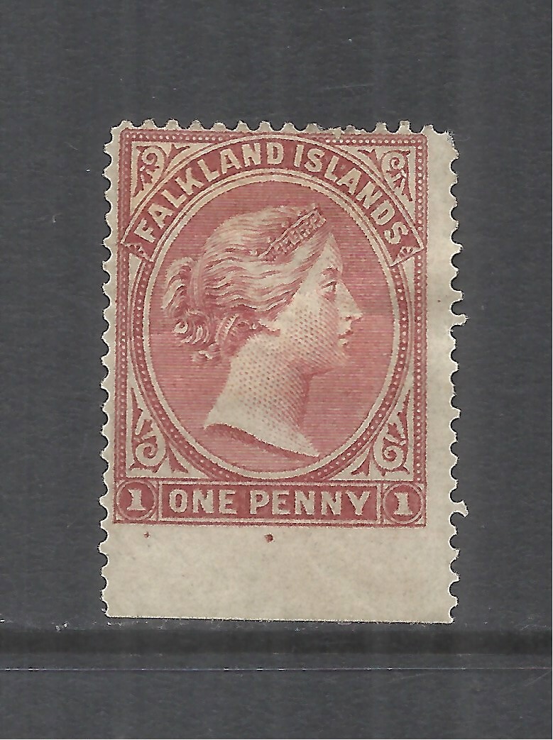 FALKLAND ISLANDS SCOTT 1 MNG FINE SE - 1878 1p CLARET ISSUE - QUEEN VICTORIA