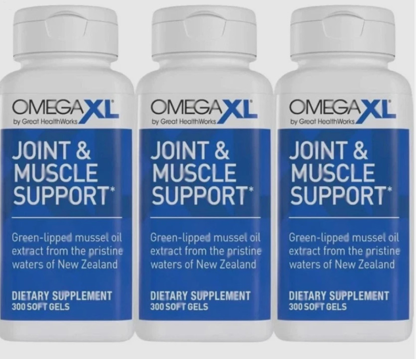 3Pack Omega XL 300 Softgels-Green Lipped Mussel Joint & Muscle Relief Supplement