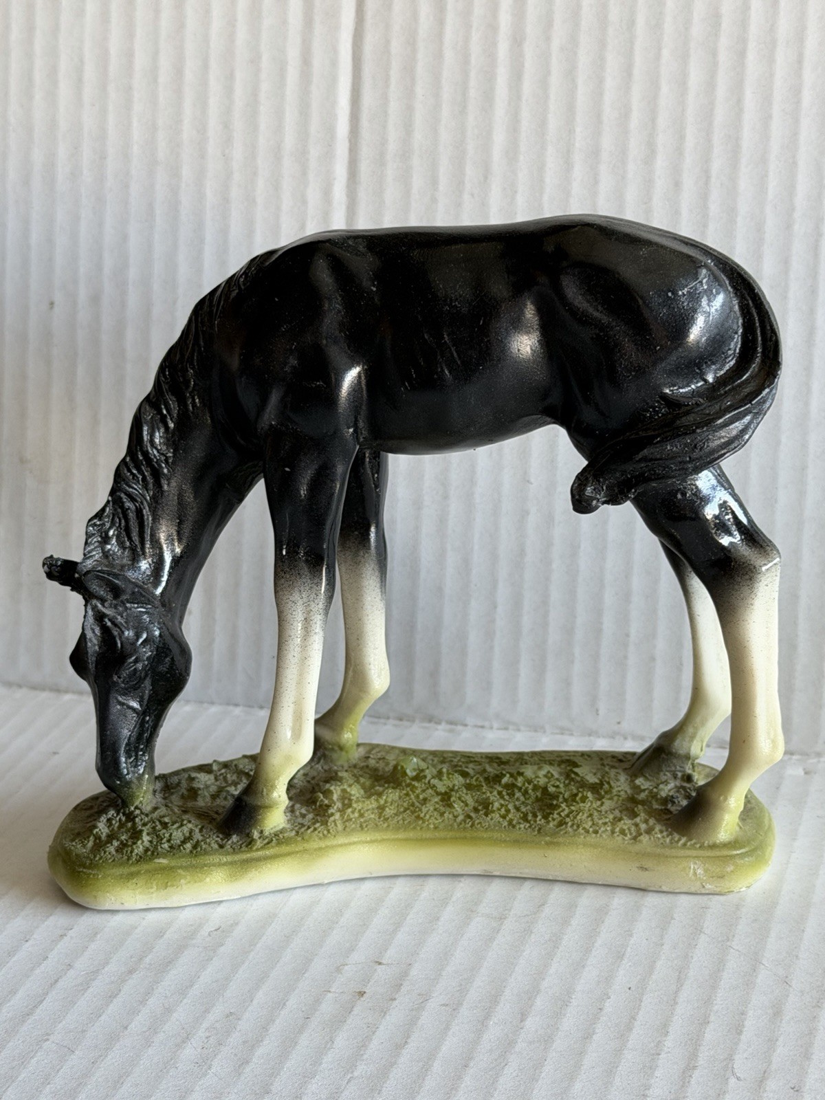 Vintage Grazing Horse Resin Figurine 6\