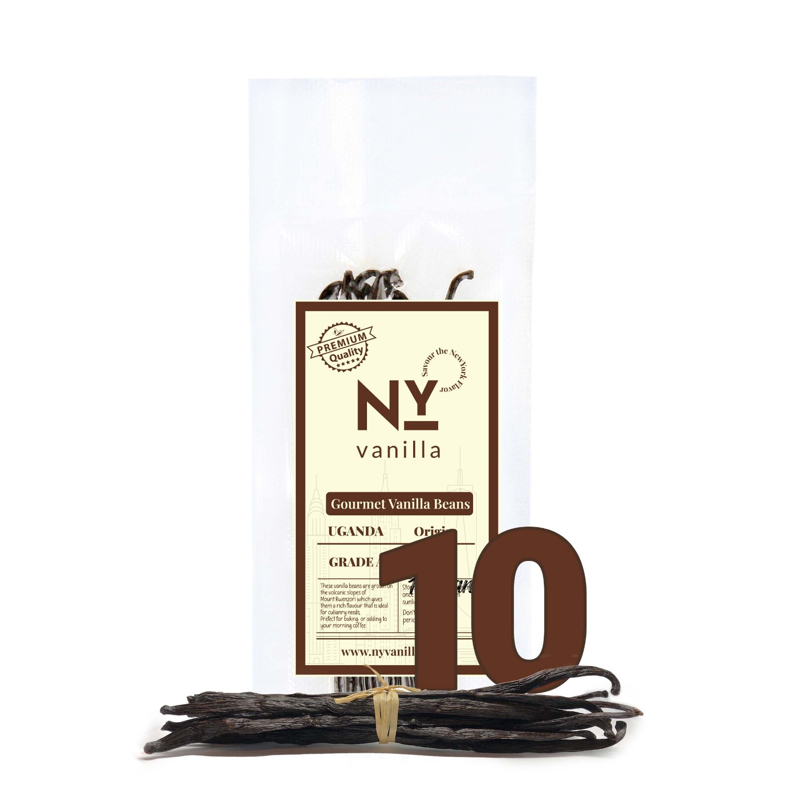 Fresh Whole Vanilla Beans, Bulk Vanilla Beans Grade A, 6-8 Inches, 