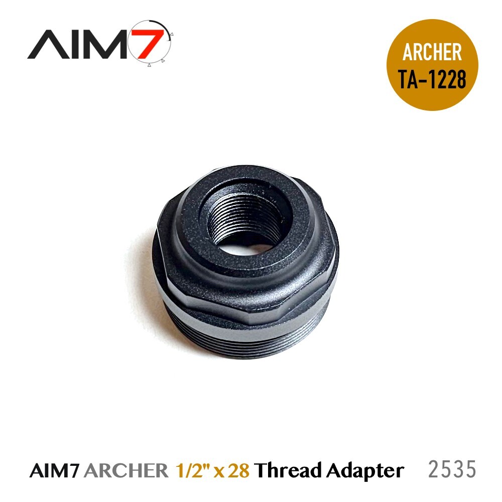 AIM7 ARCHER-TA 1.125-28 Alpha HUB Direct Thread Mount Adapter Aluminum Black