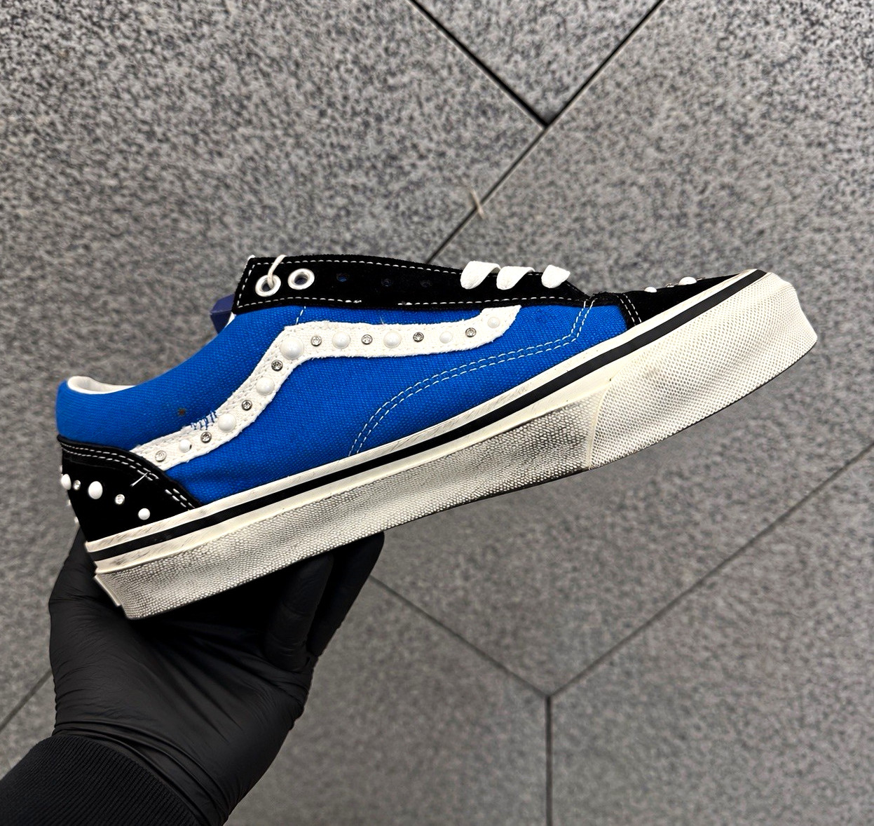 Blue Pearlized Vans Old Skool Size 7 DM BEFORE BUYING Blue Pearlized Vans Old Skool Size 7 DM BEFORE BUYING