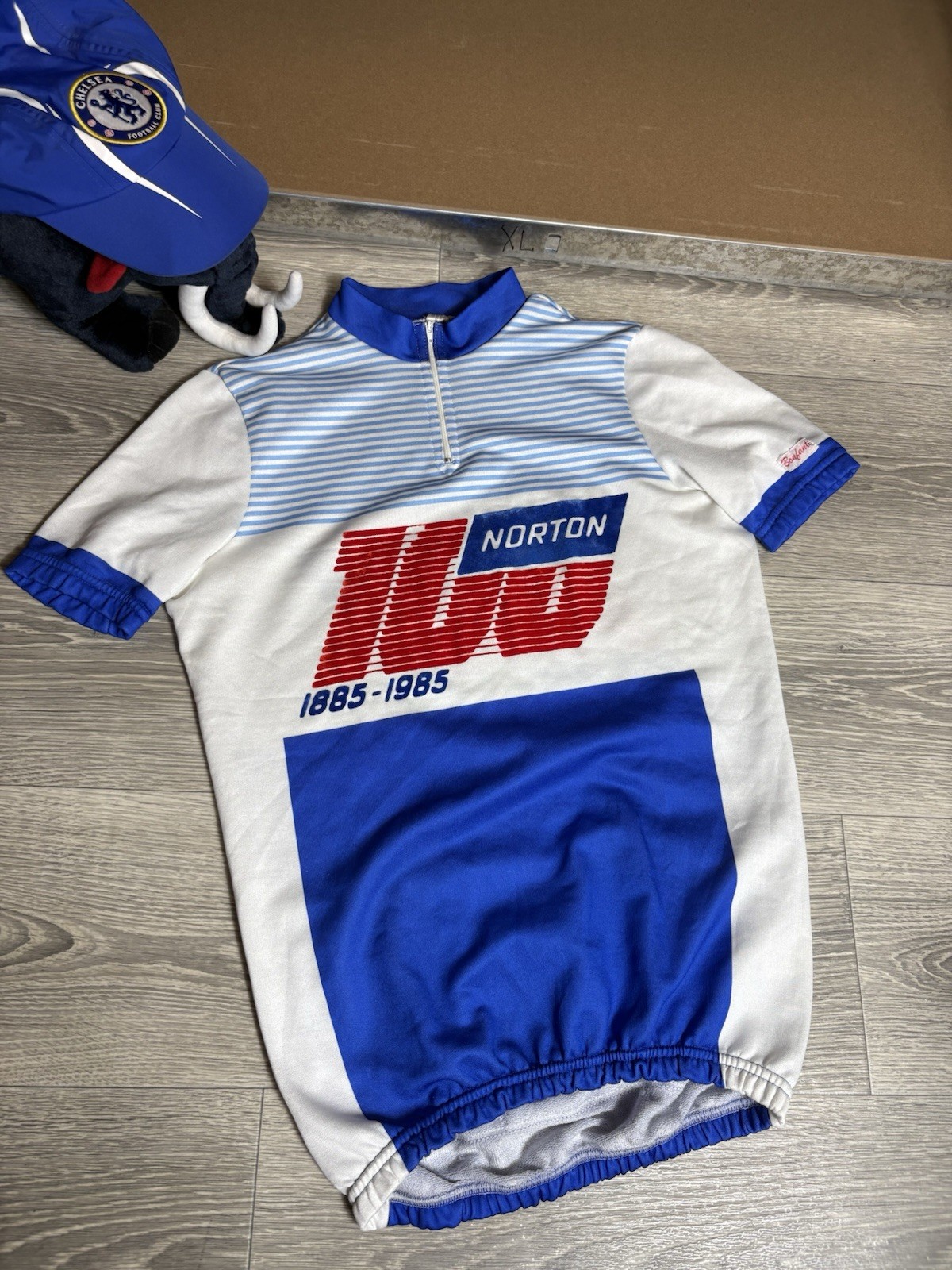 Vintage Bonfanti Cycling Jersey Racing Norton 100 1885–1985 Men Size 4 Rare Vintage Bonfanti Cycling Jersey Racing Norton 100 1885–1985 Men Size 4 Rare
