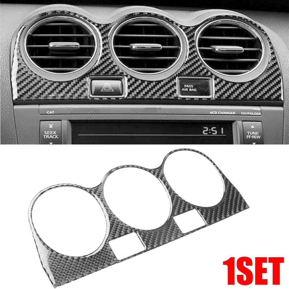 For Nissan Altima 08-12 Real Teana Carbon Fiber Central Air Vent Outlet Cover US
