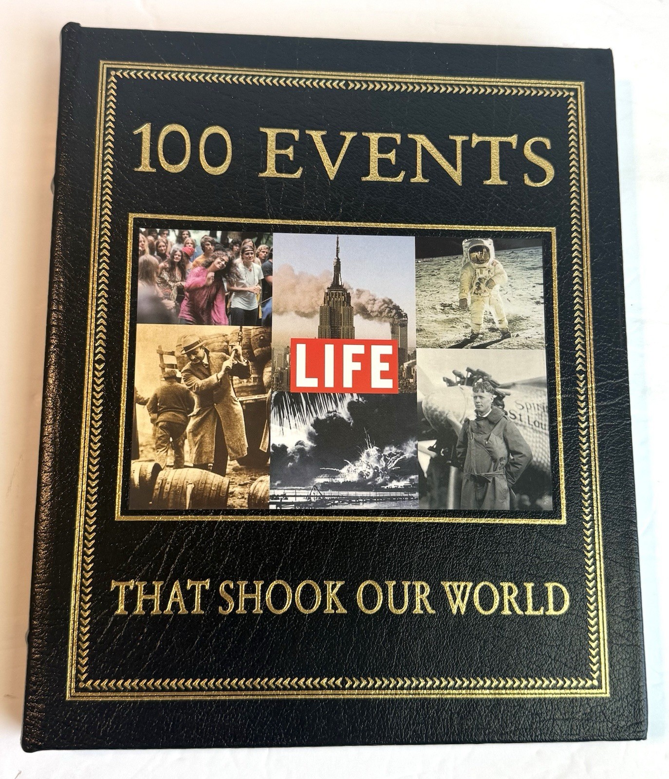 100 Events That Shook Our World, Decorative Leather History Book Life, BRAND NEW 100 Events That Shook Our World, Decorative Leather History Book Life, BRAND NEW