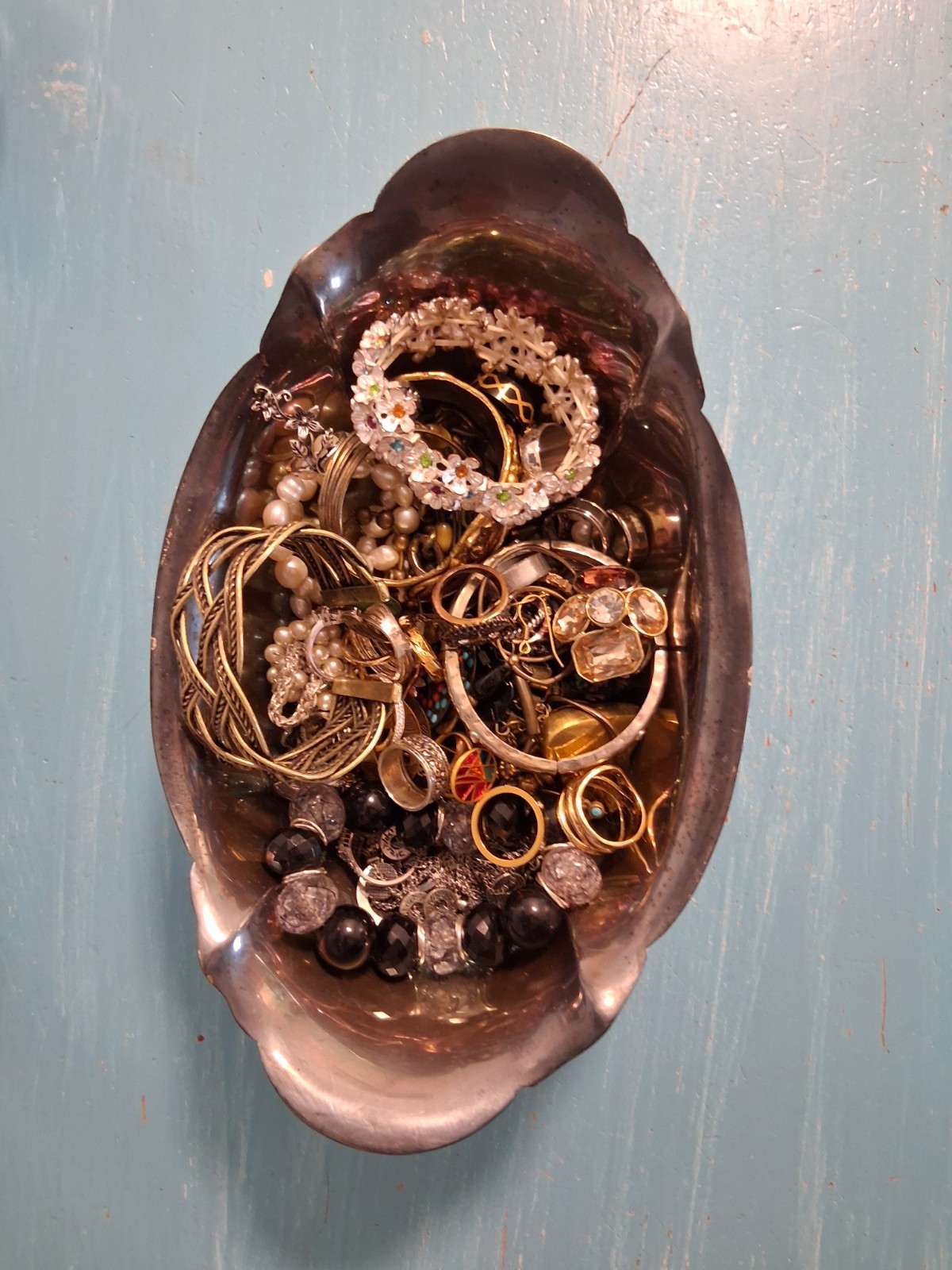 Per Pound:Vintage to Modern Mystery Jewelry Lot, Wearable, Unsearched, Untangled