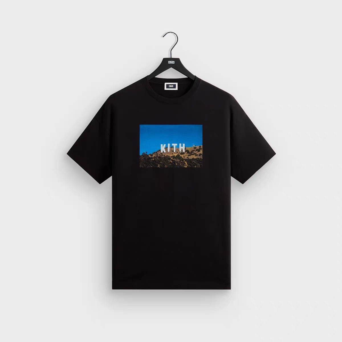 Kith West Hollywood Tee T-Shirt Mens Large Black Hollywood Sign SS26 NEW