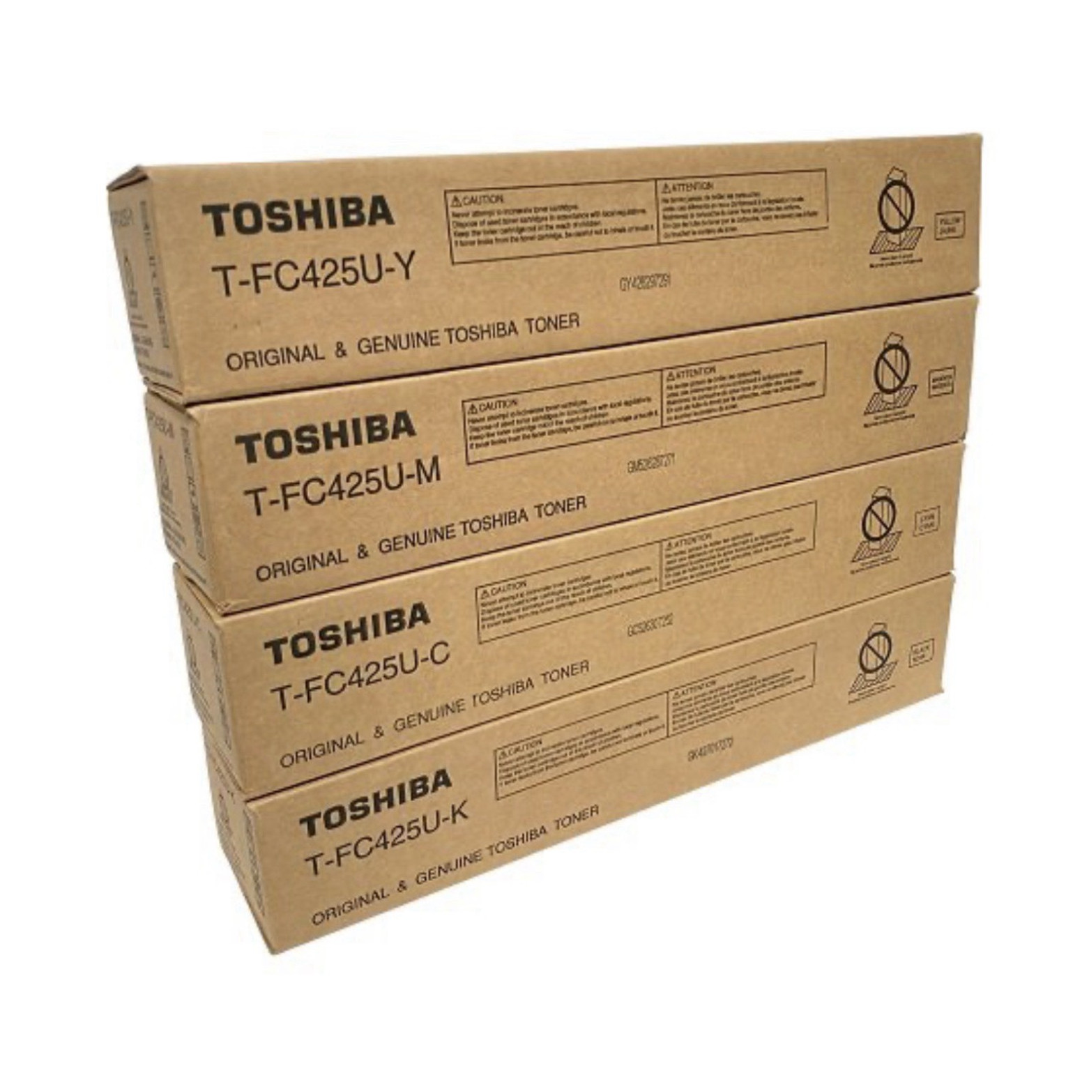 Toshiba T-FC425U-Y T-FC425U-M T-FC425U-C T-FC425U-K Copier Toner Cartridges Set