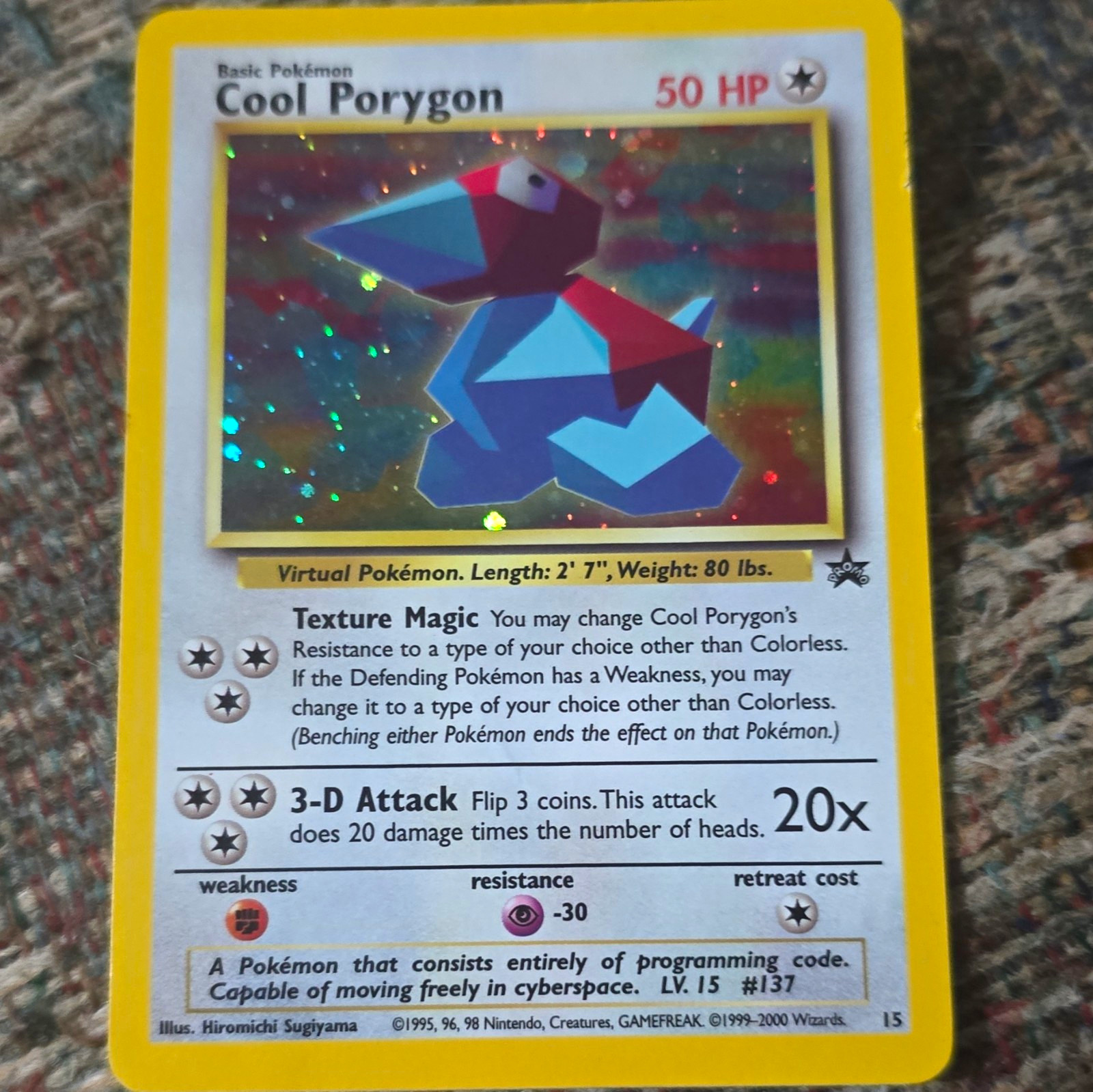 Wizards of the Coast Wotc Promo Cool Porygon 15/53 Holo Basic 50 HP English 2000