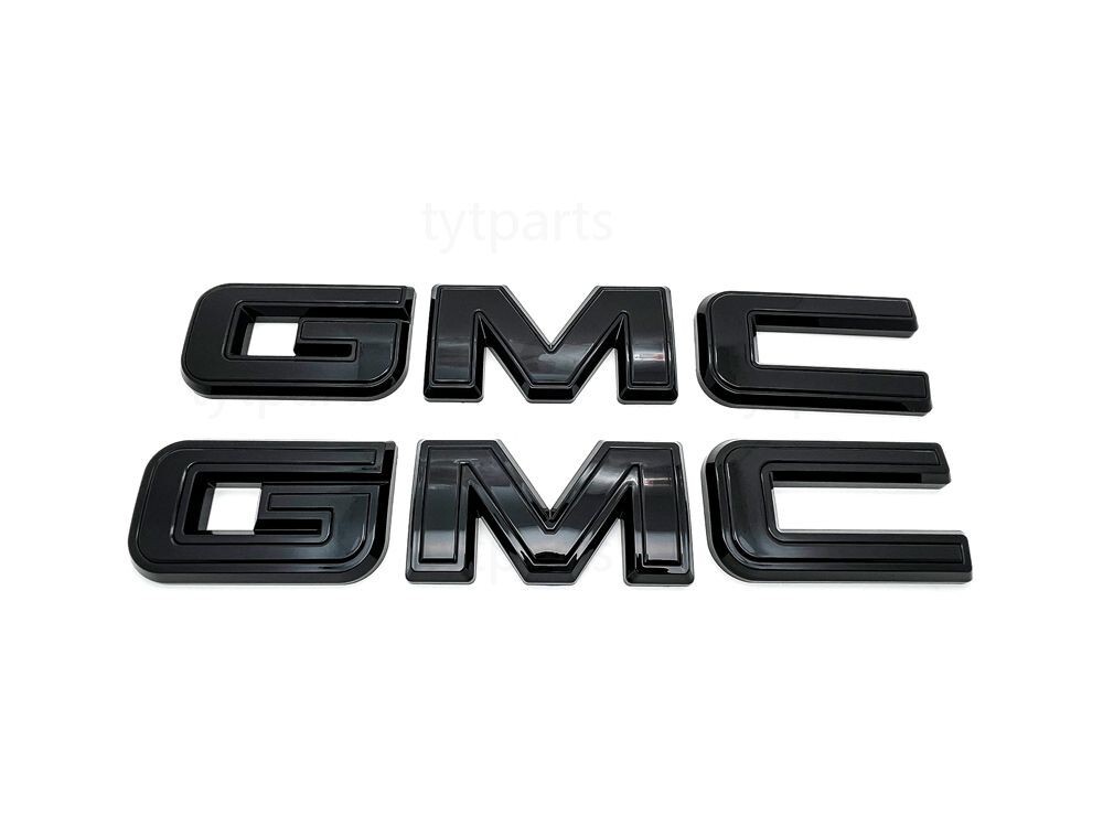 NEW 2019-25 GMC Sierra 1500 2500HD 3500HD Front Rear Gloss Black OVERLAY Emblem