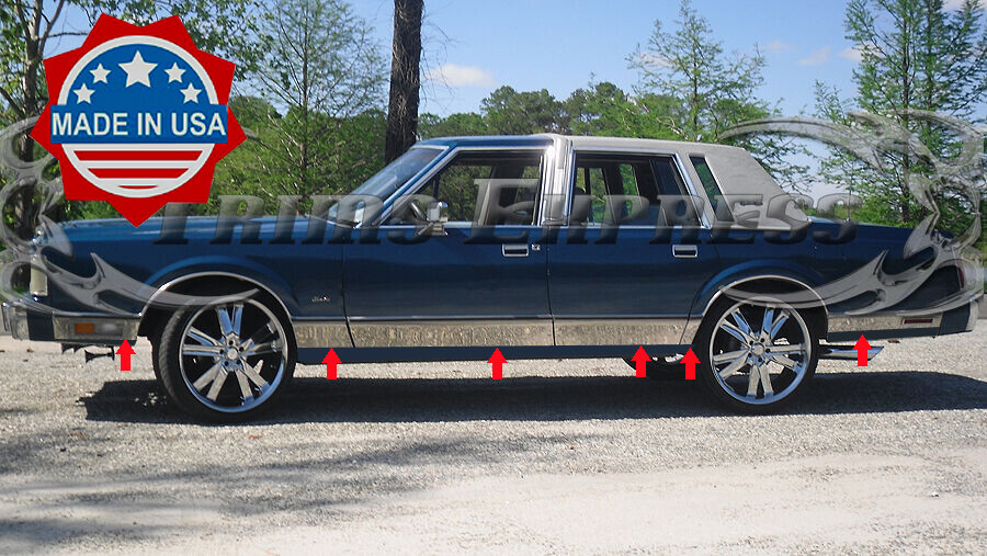 1982-1989 Lincoln Town Car Rocker Panel Molding Trim w/cutout 6 5/8